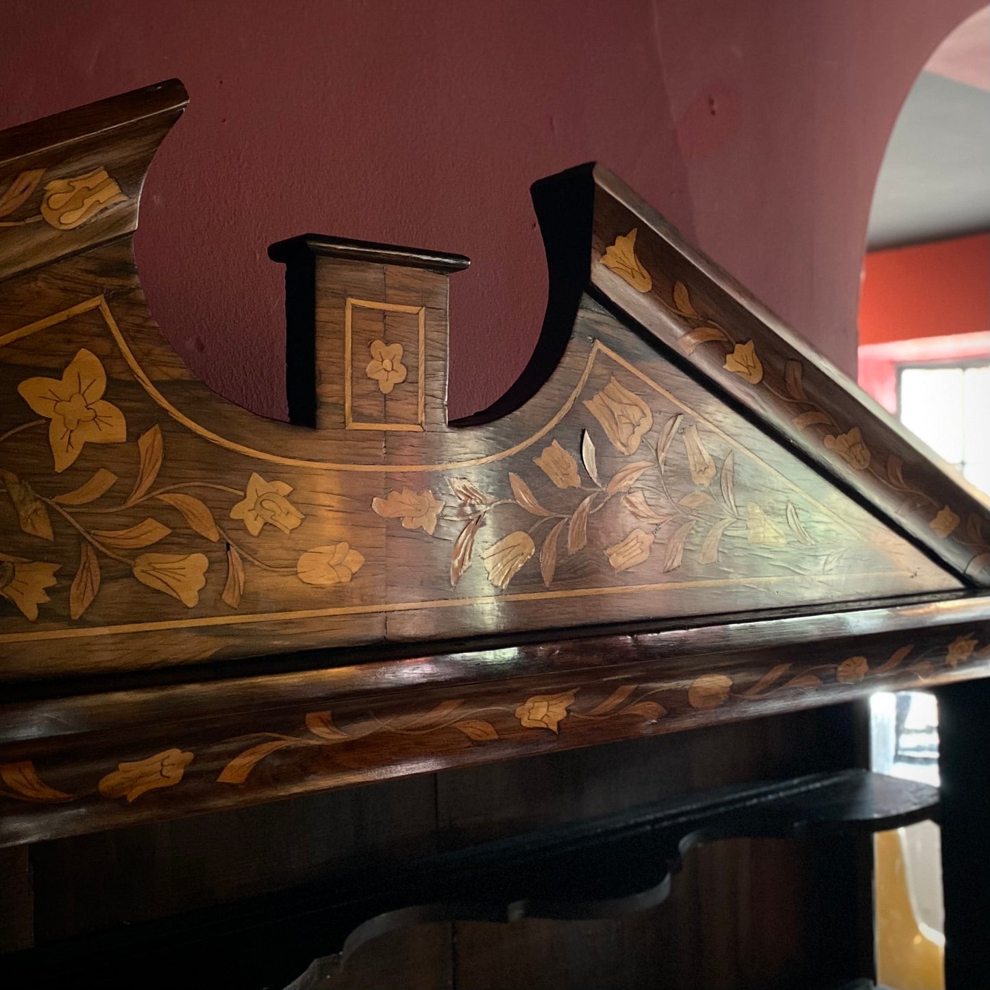 Dutch Marquetry Glazed Cabinet on Stand C.1780-1800