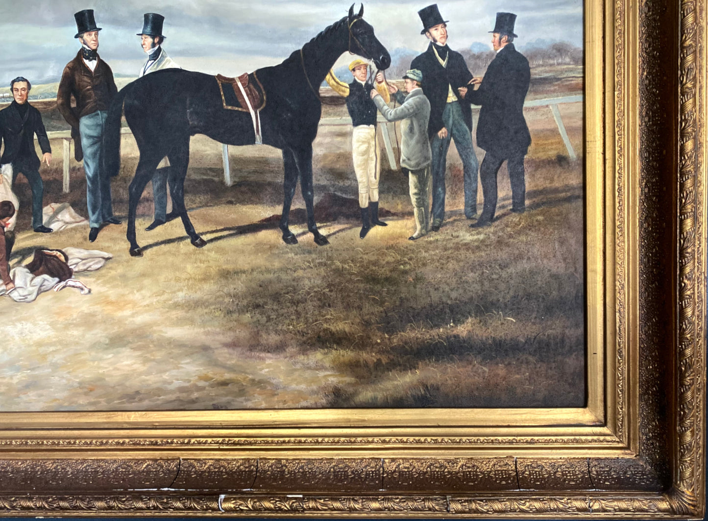 Horse Racing Scene Oil on Canvas