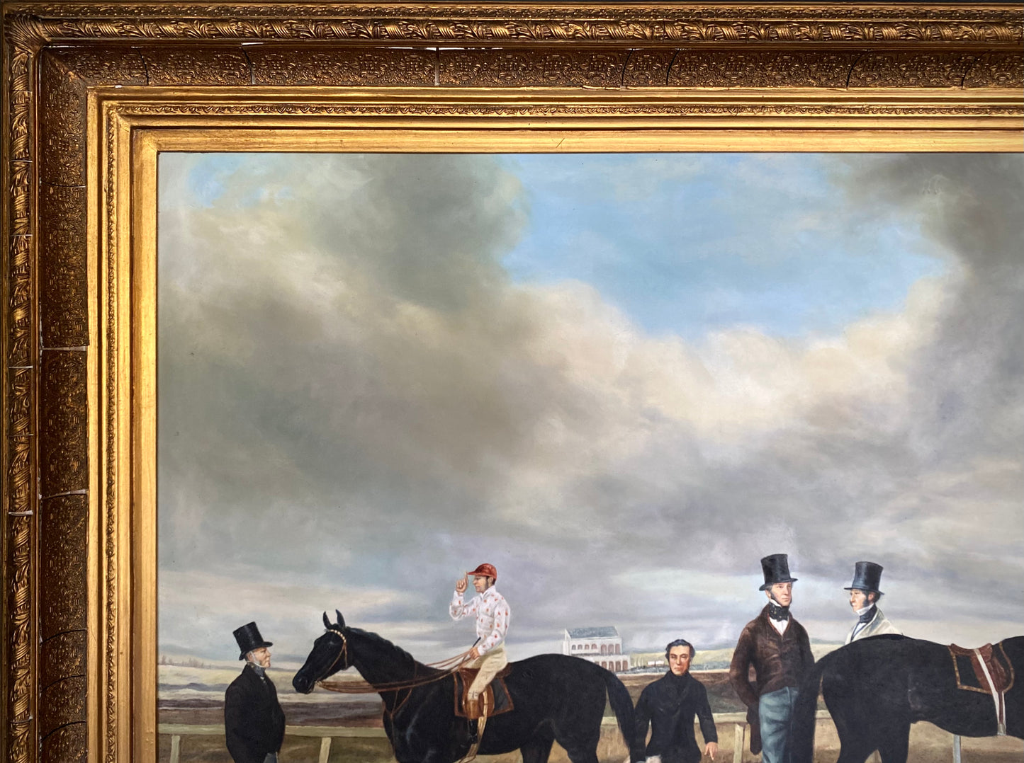 Horse Racing Scene Oil on Canvas