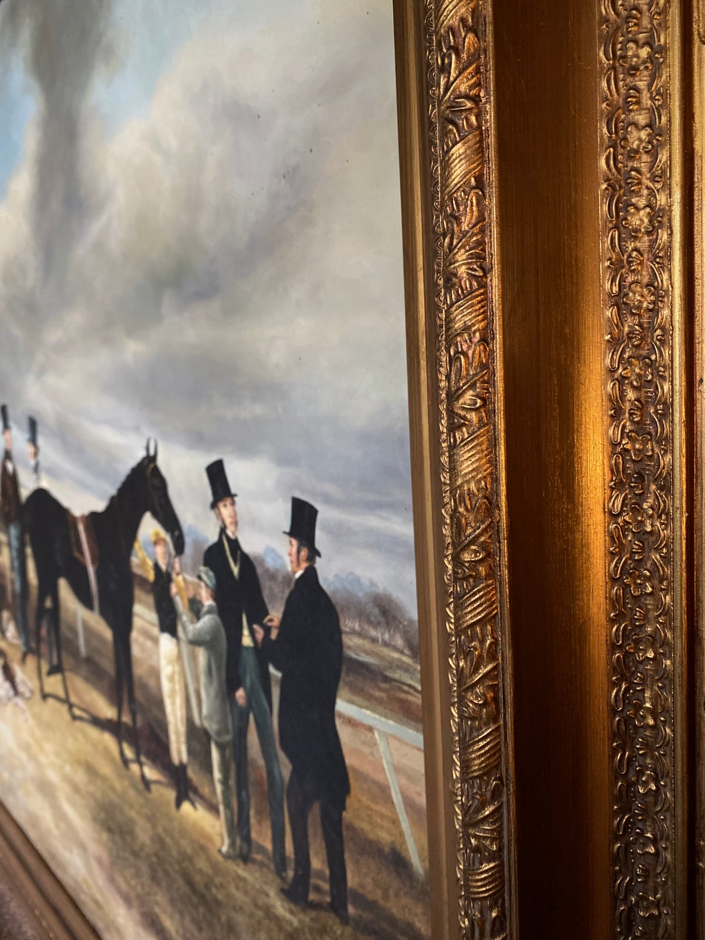 Horse Racing Scene Oil on Canvas