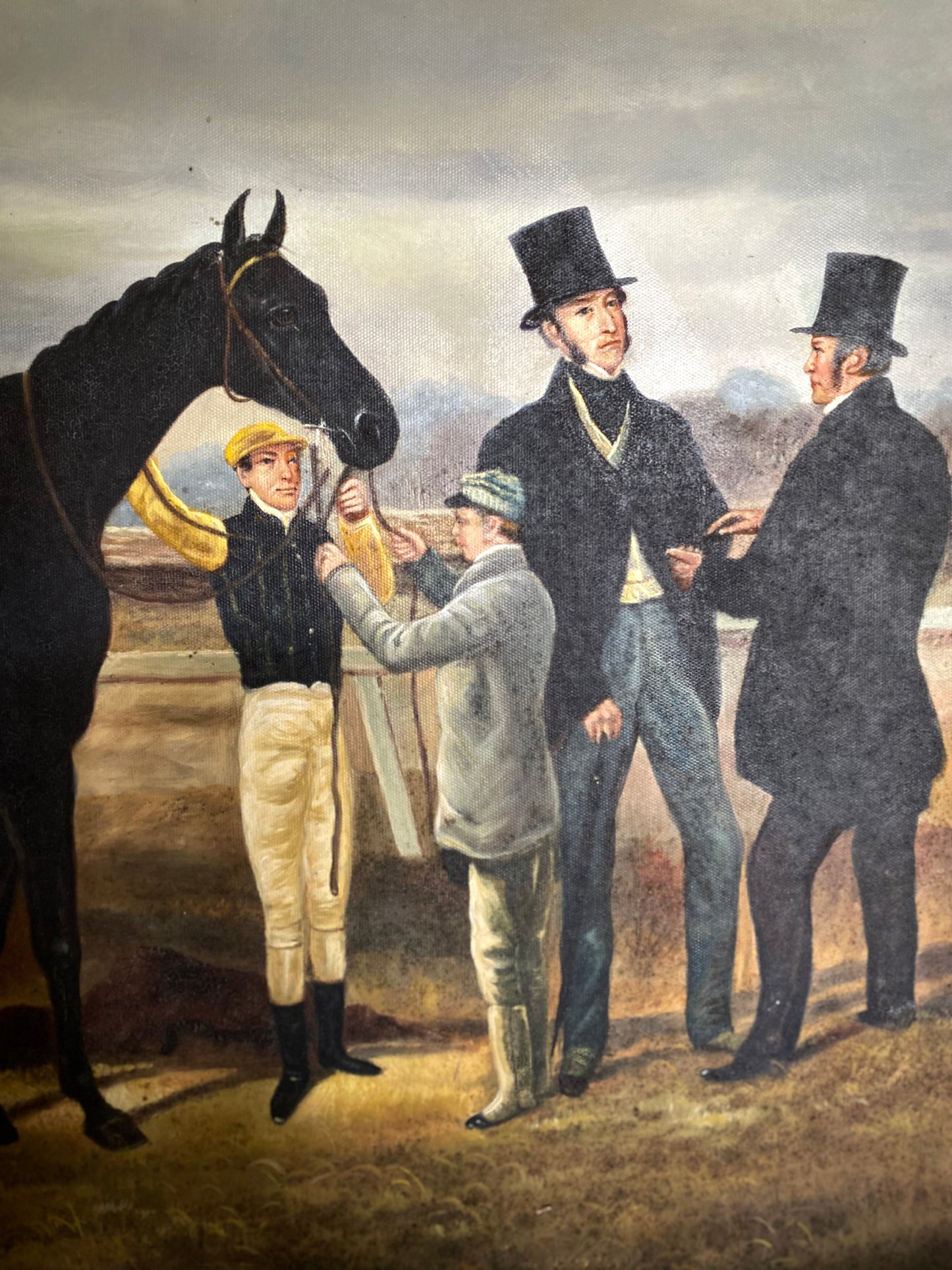 Horse Racing Scene Oil on Canvas