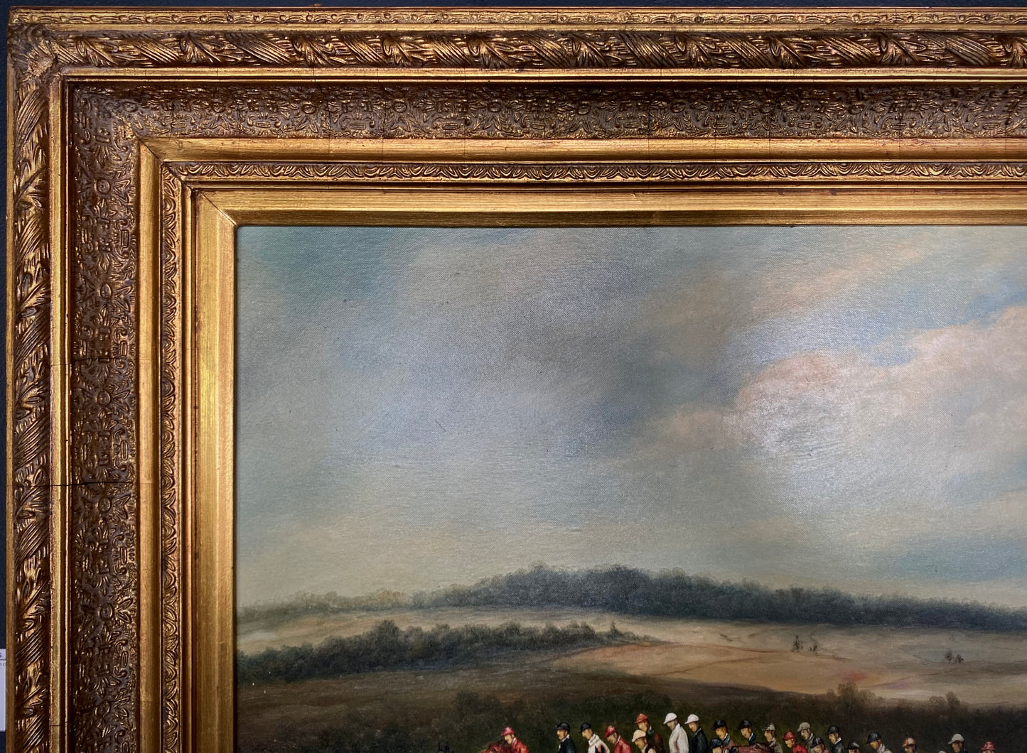 Horse Racing Scene Oil on Canvas