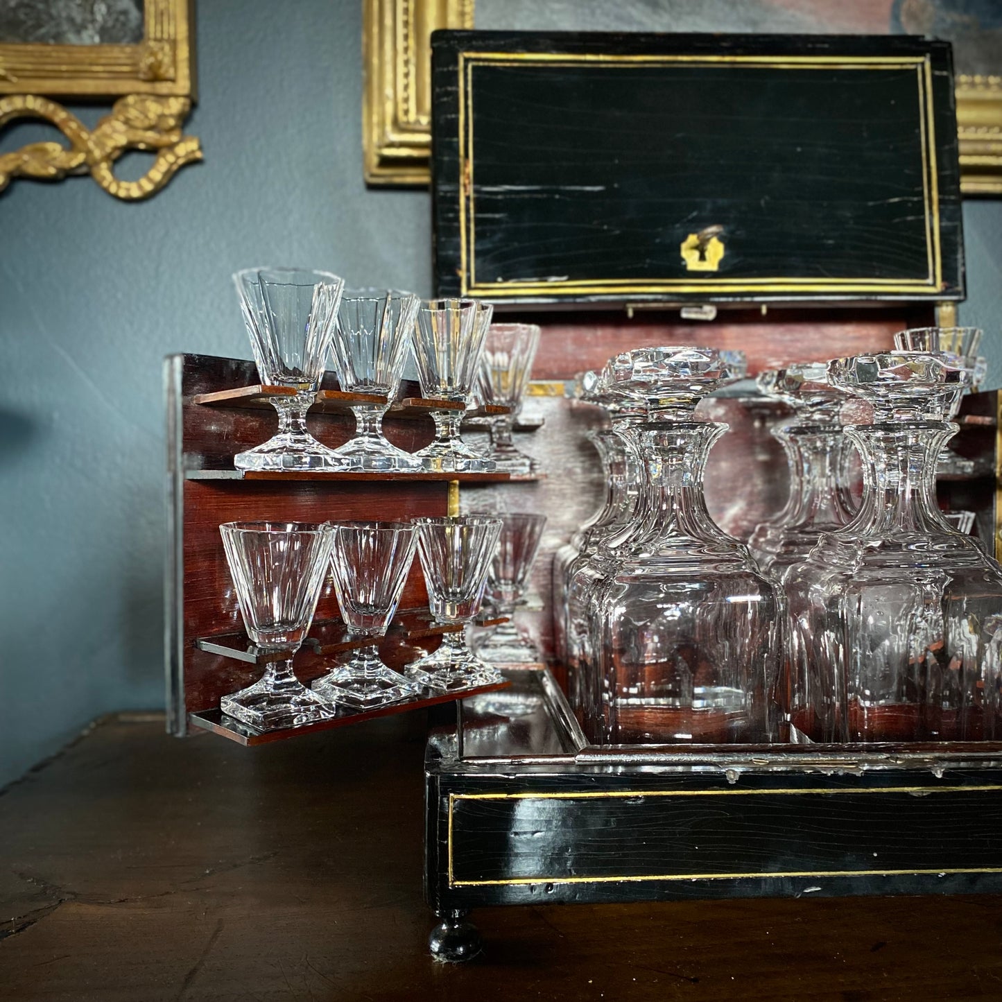 French Ebonised Cave a Liqueur C.1820
