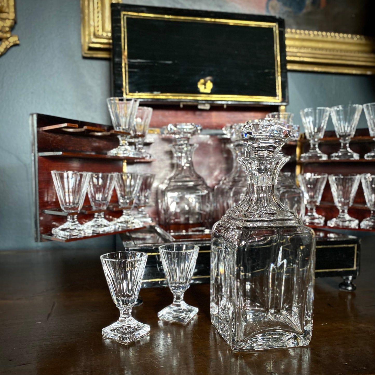French Ebonised Cave a Liqueur C.1820