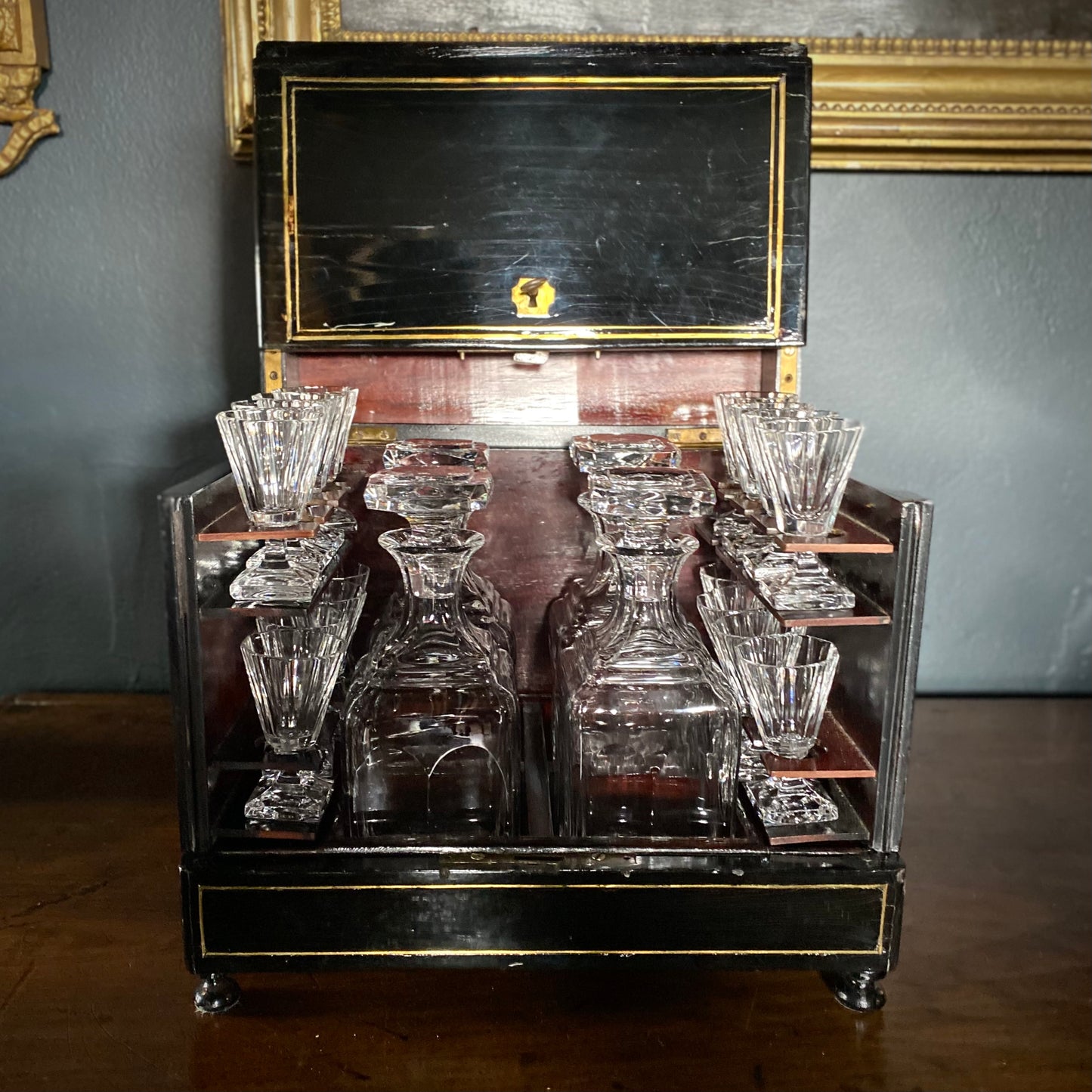 French Ebonised Cave a Liqueur C.1820