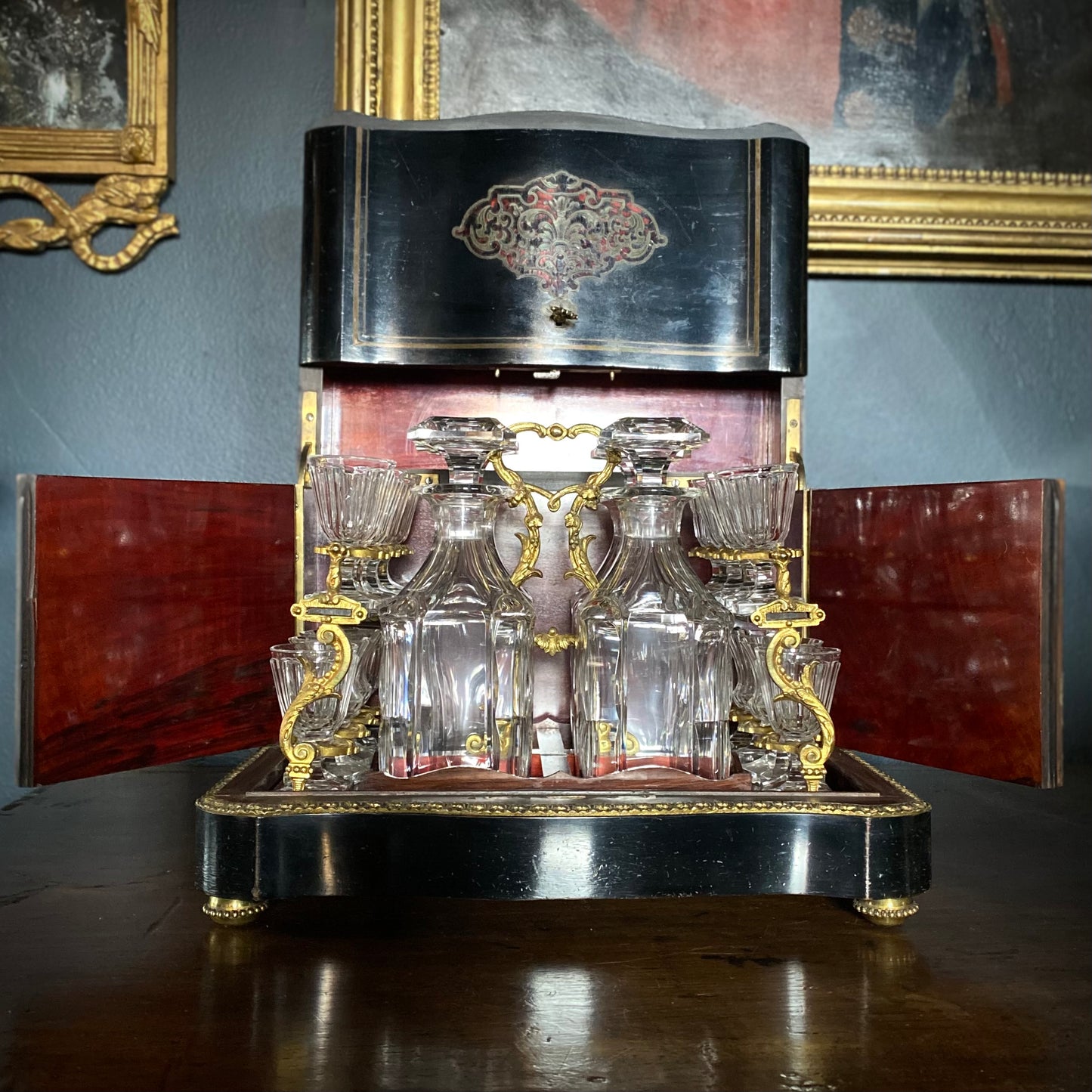 French Ebonised Cave a Liqueur C.1820