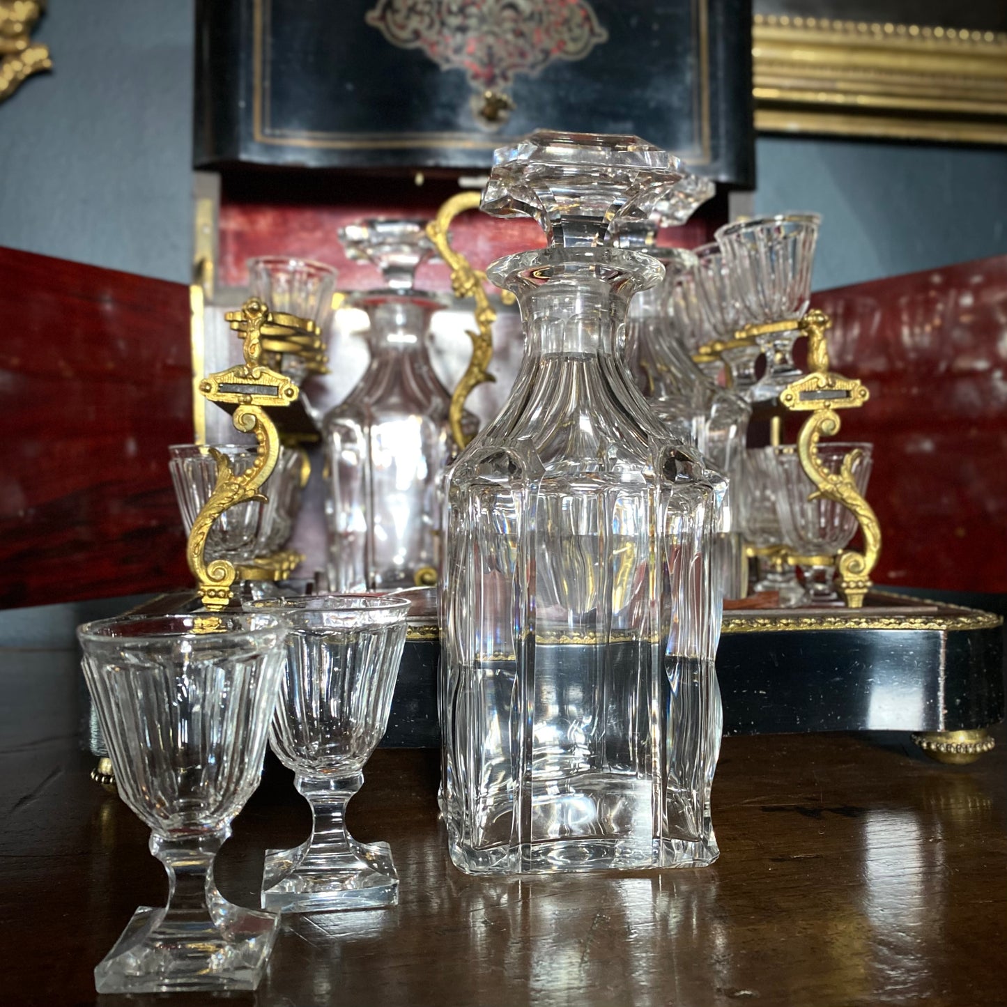 French Ebonised Cave a Liqueur C.1820
