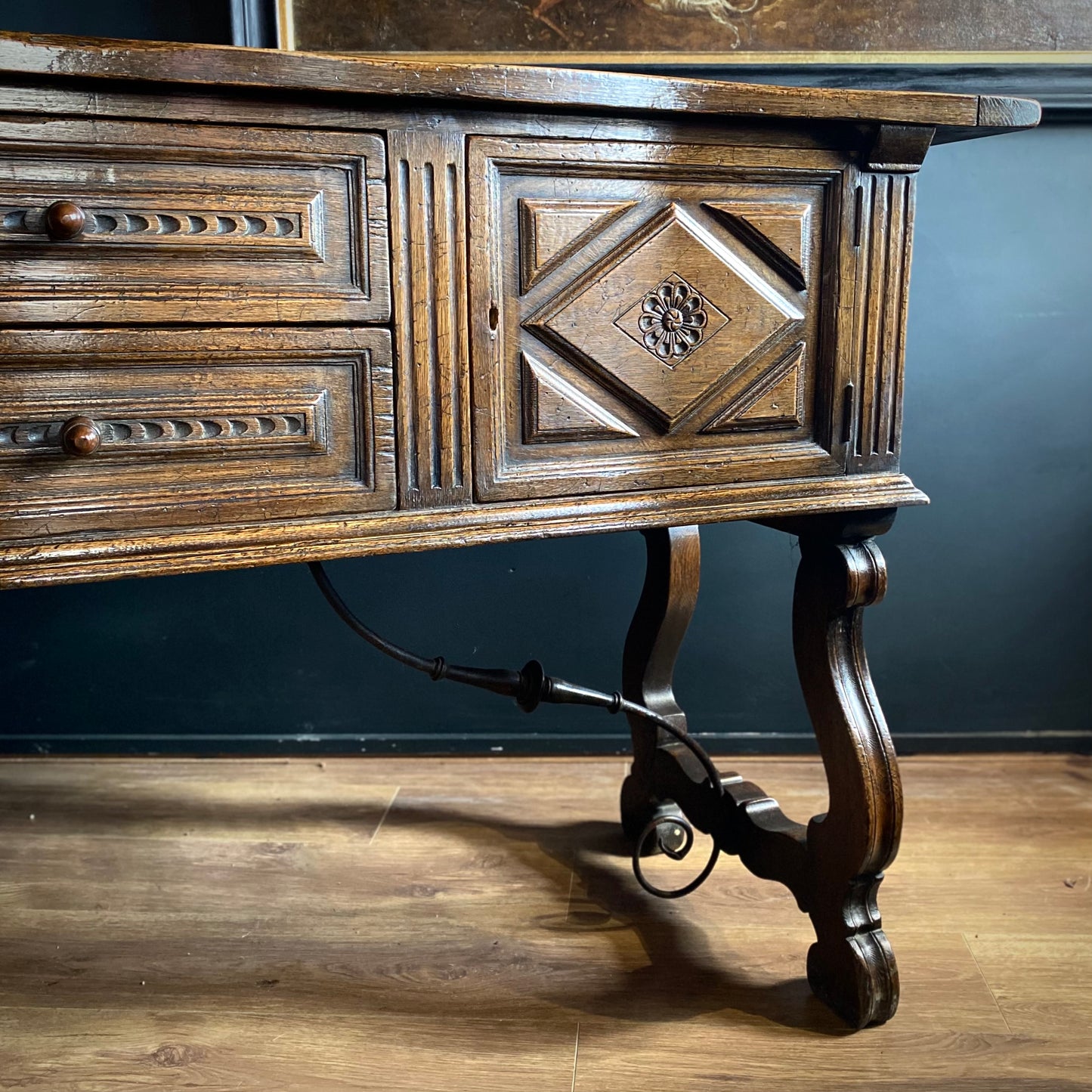 Regency English Oak Dresser Base C.1820