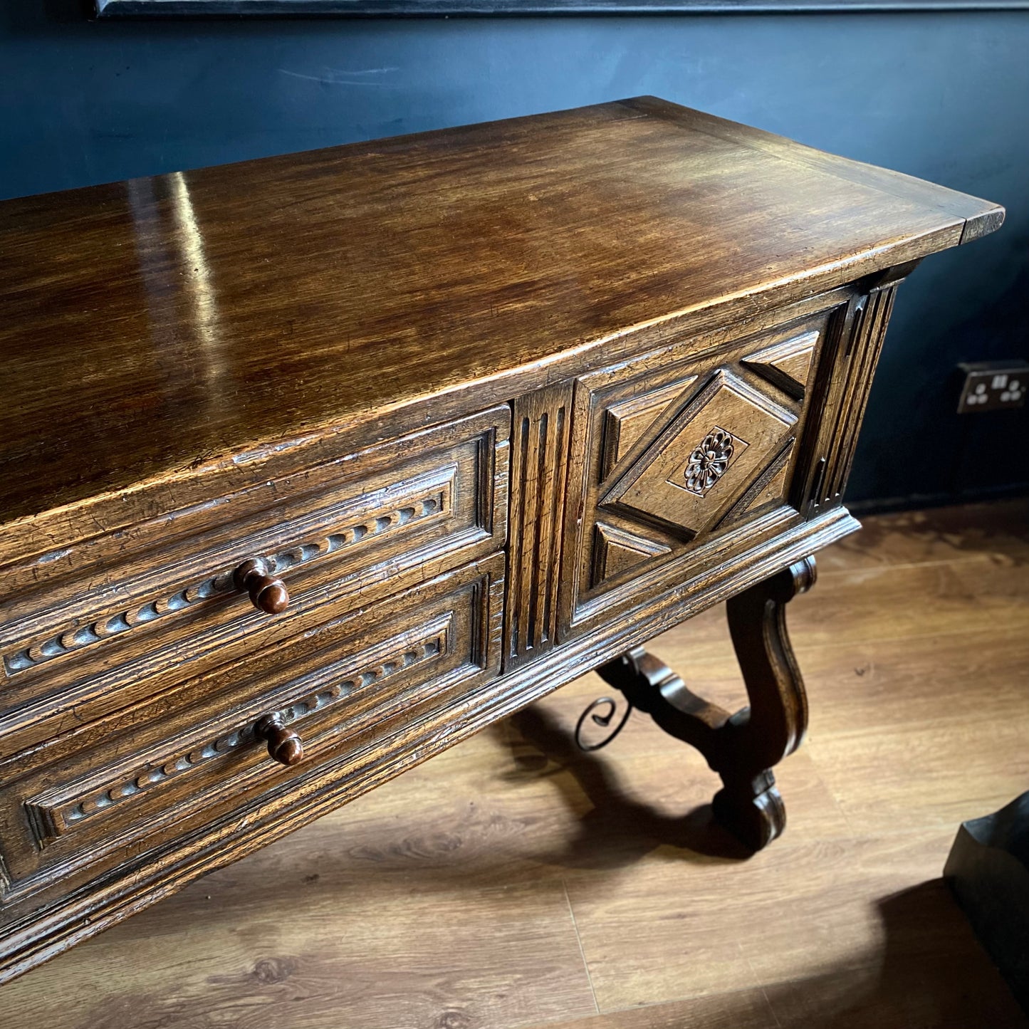 Regency English Oak Dresser Base C.1820