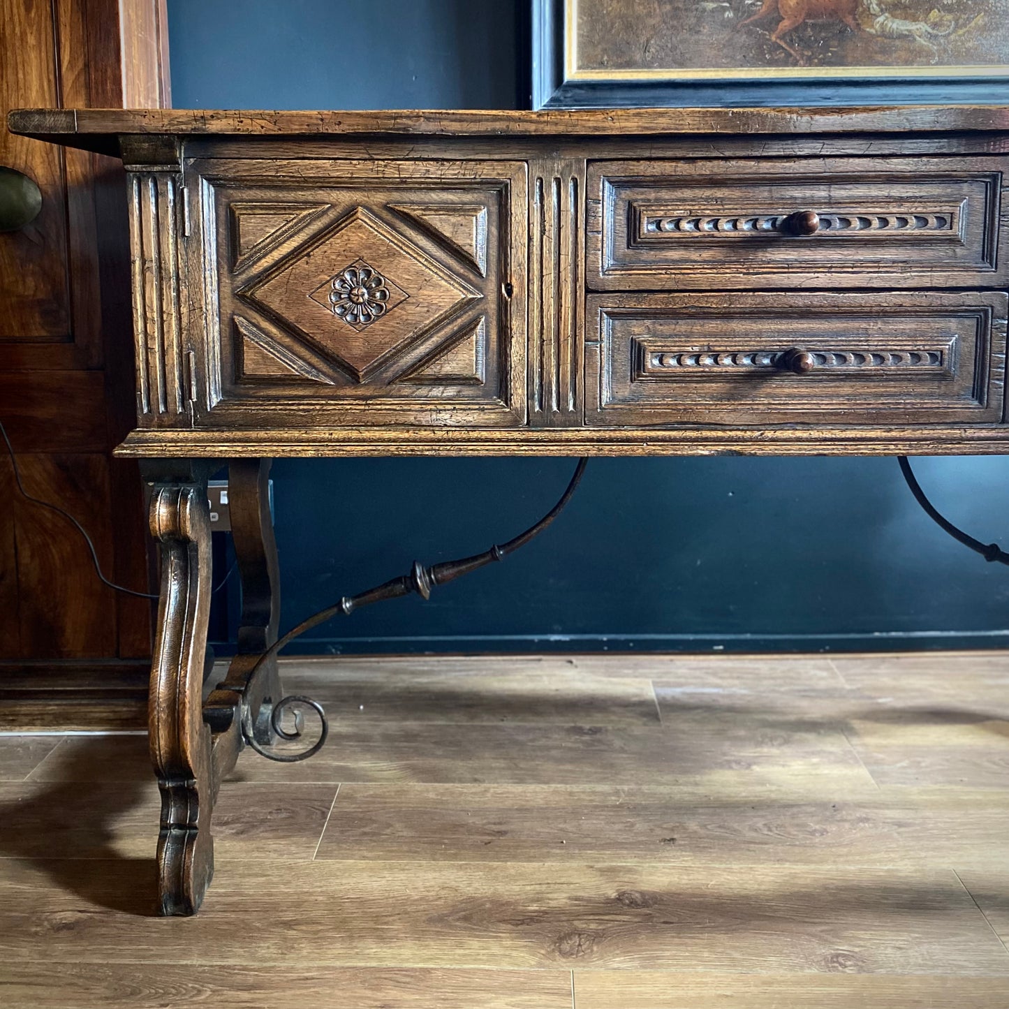 Regency English Oak Dresser Base C.1820