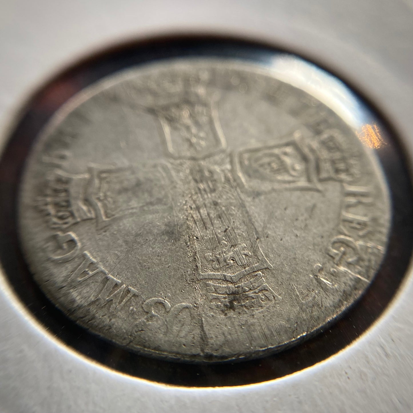 Queen Anne Silver 'Vigo' Shilling D.1703