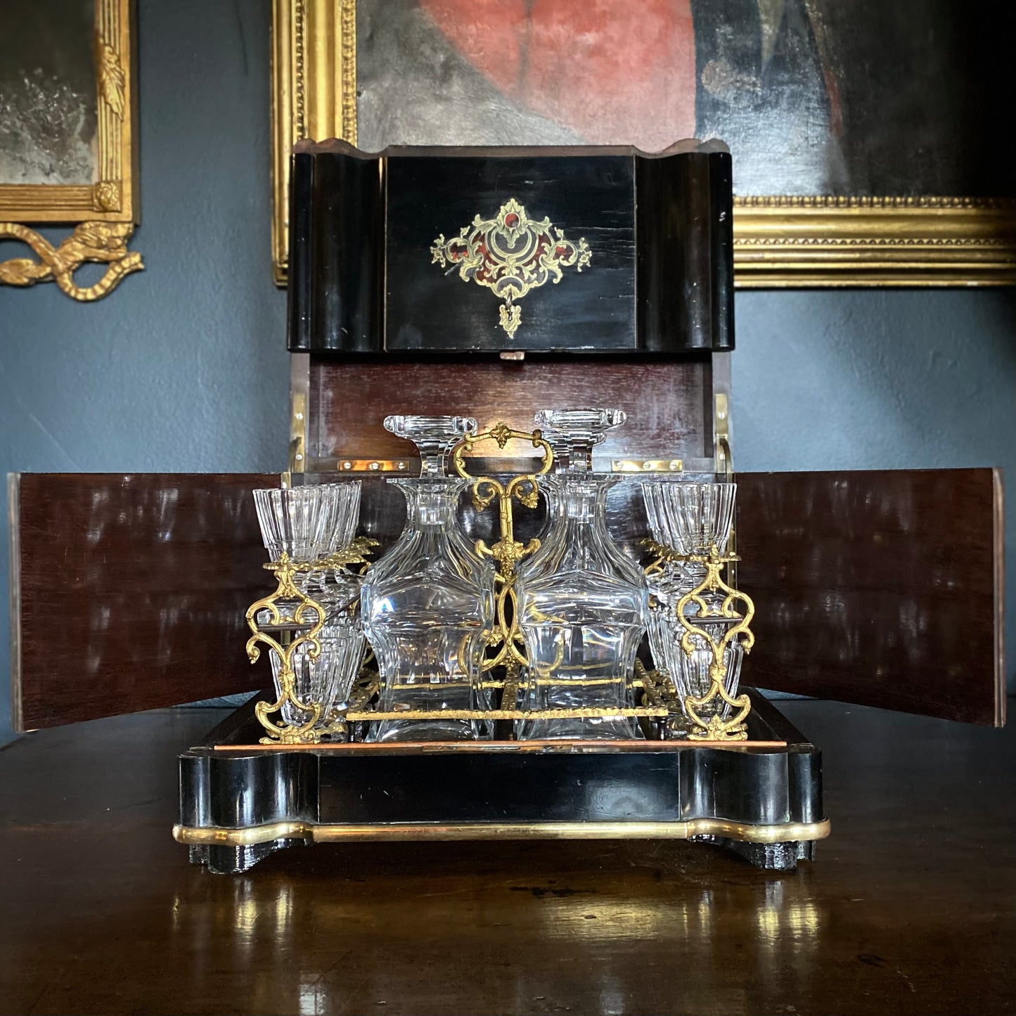 French Ebonised Cave a Liqueur C.1830
