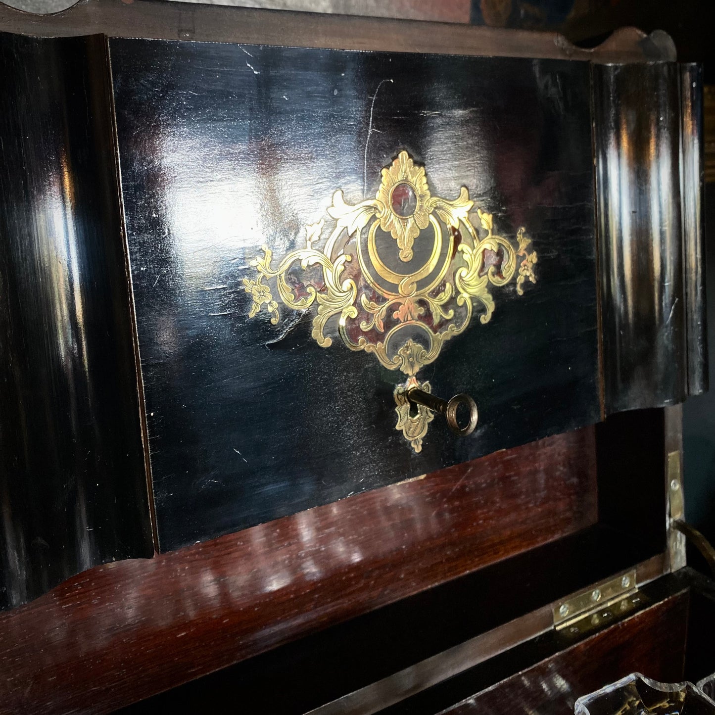 French Ebonised Cave a Liqueur C.1830