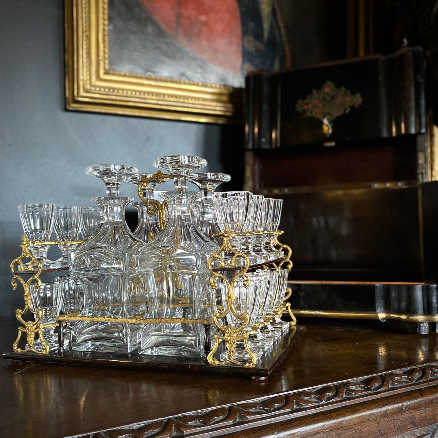 French Ebonised Cave a Liqueur C.1830