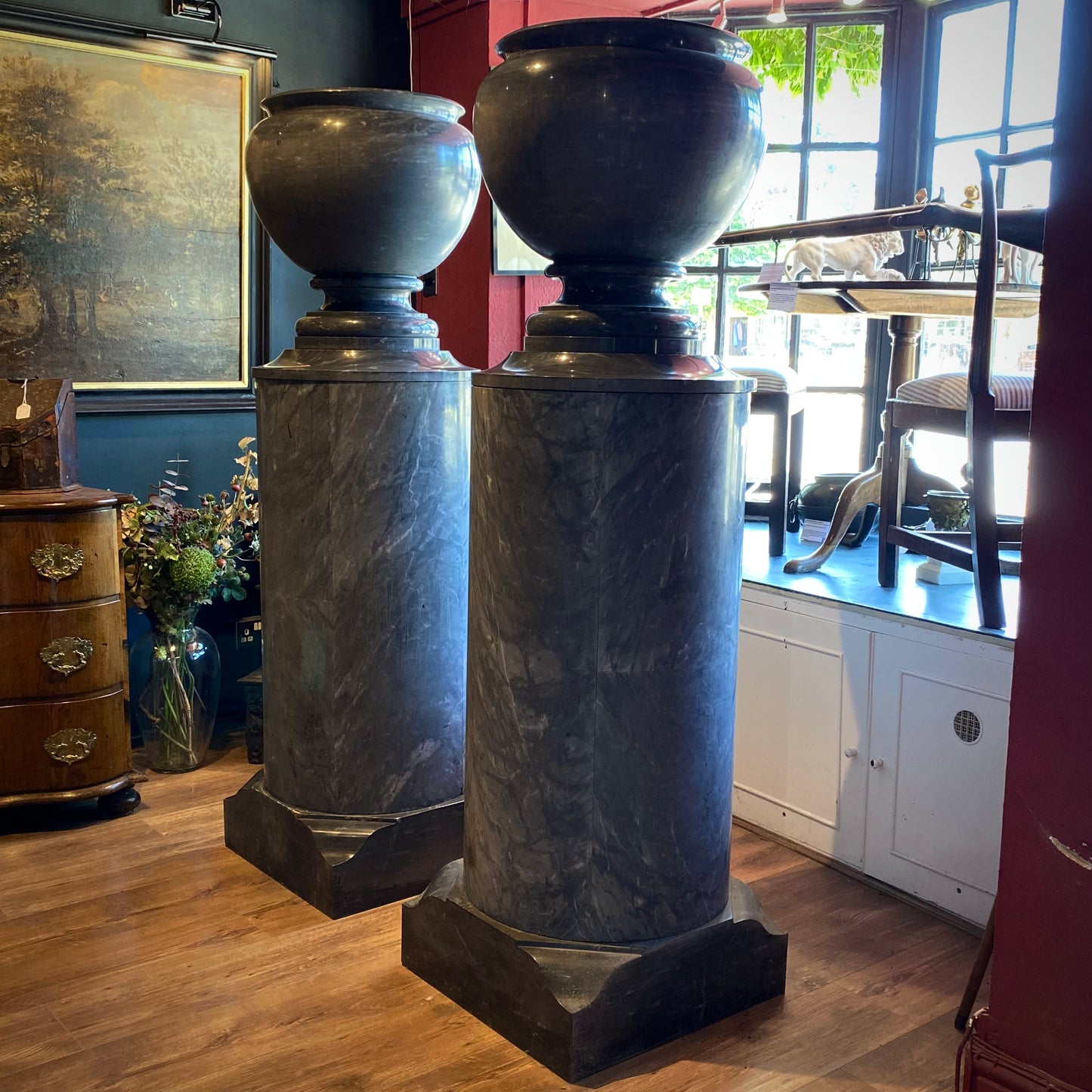 Pair of Neoclassical Italian Marble Urns C.1900