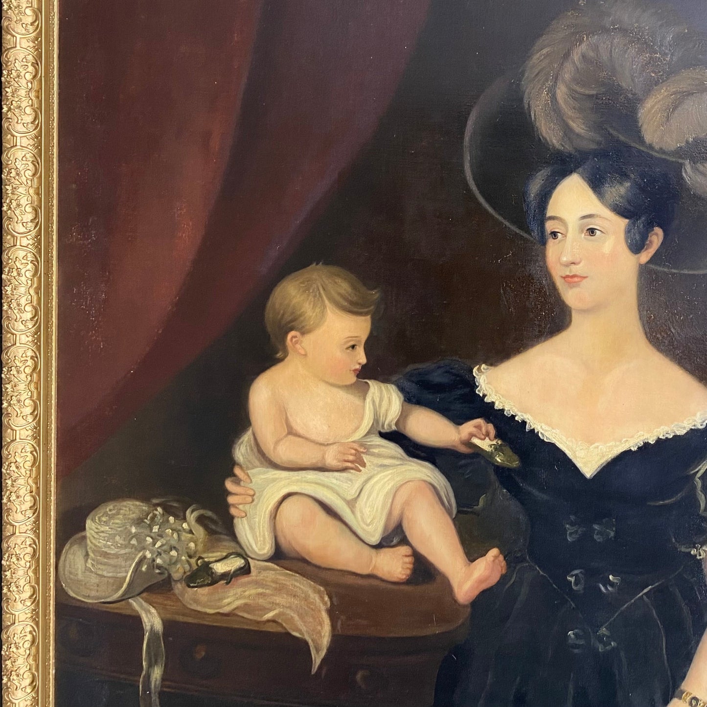 Pair of Oil on Canvas Portraits of the Chandos-Pole Family C.1825-1830