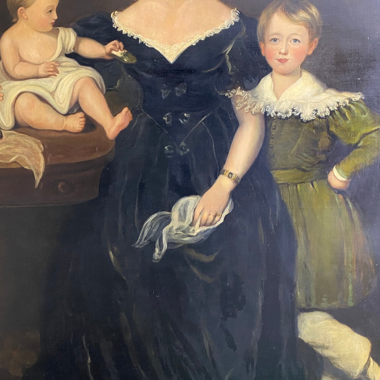 Pair of Oil on Canvas Portraits of the Chandos-Pole Family C.1825-1830