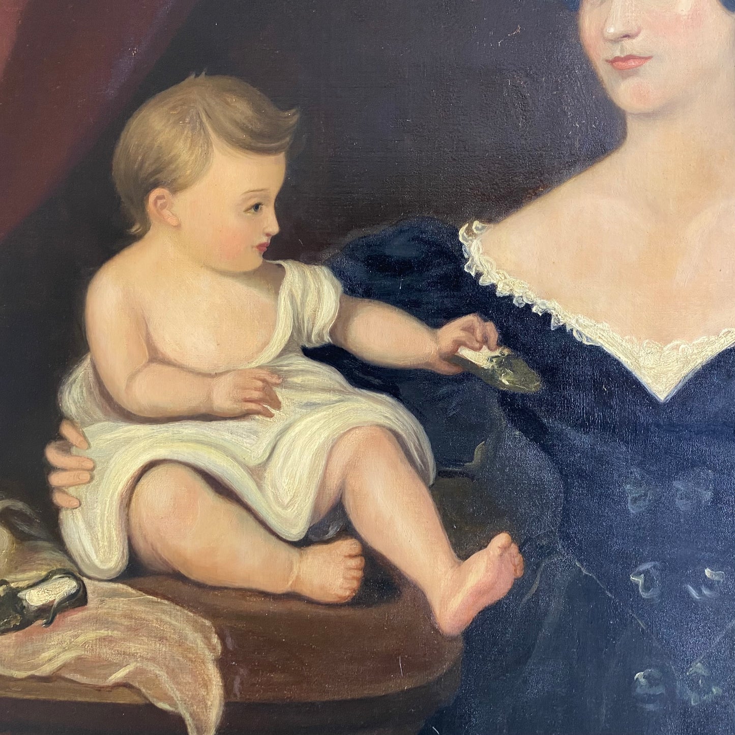 Pair of Oil on Canvas Portraits of the Chandos-Pole Family C.1825-1830