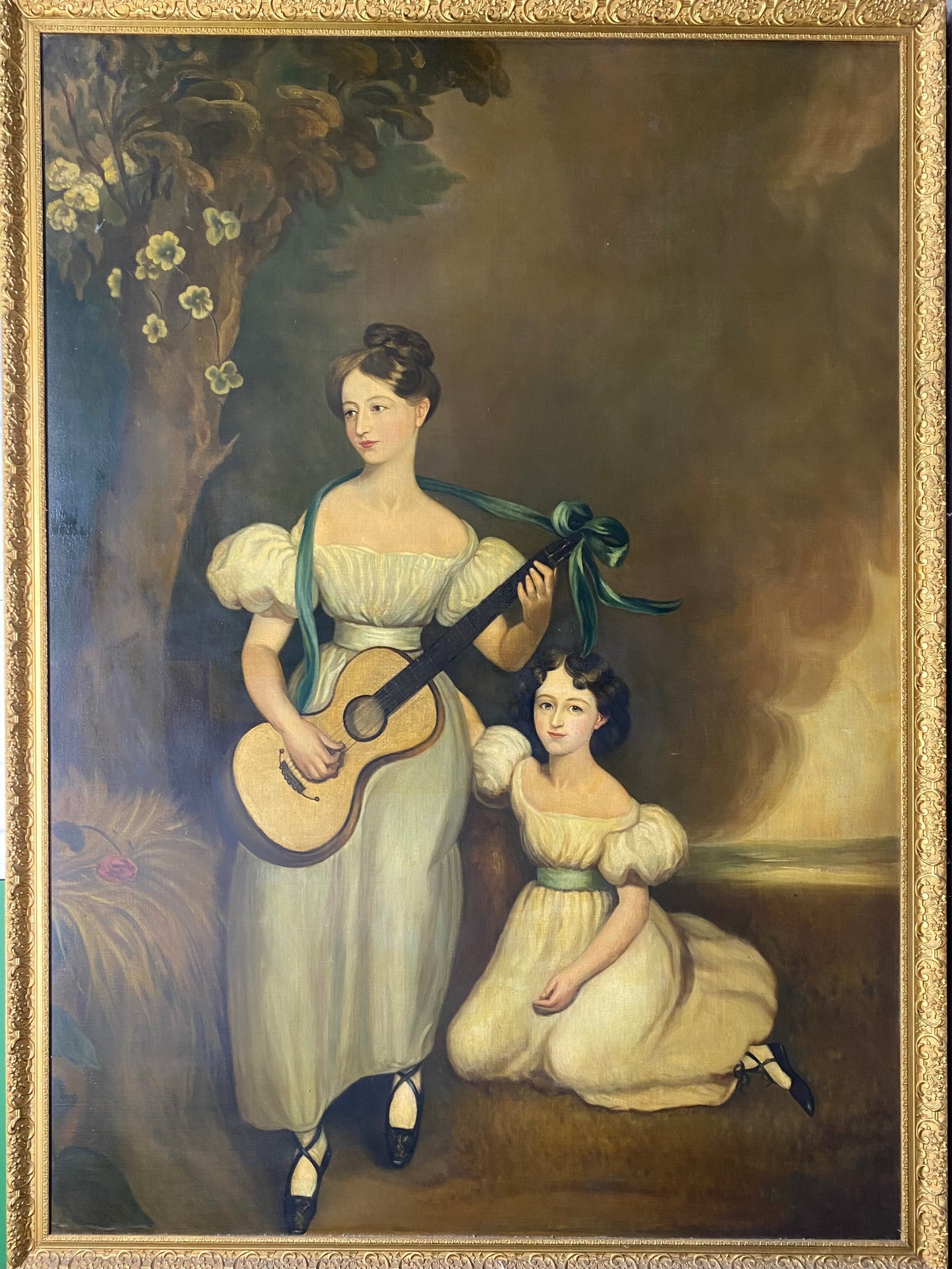 Pair of Oil on Canvas Portraits of the Chandos-Pole Family C.1825-1830