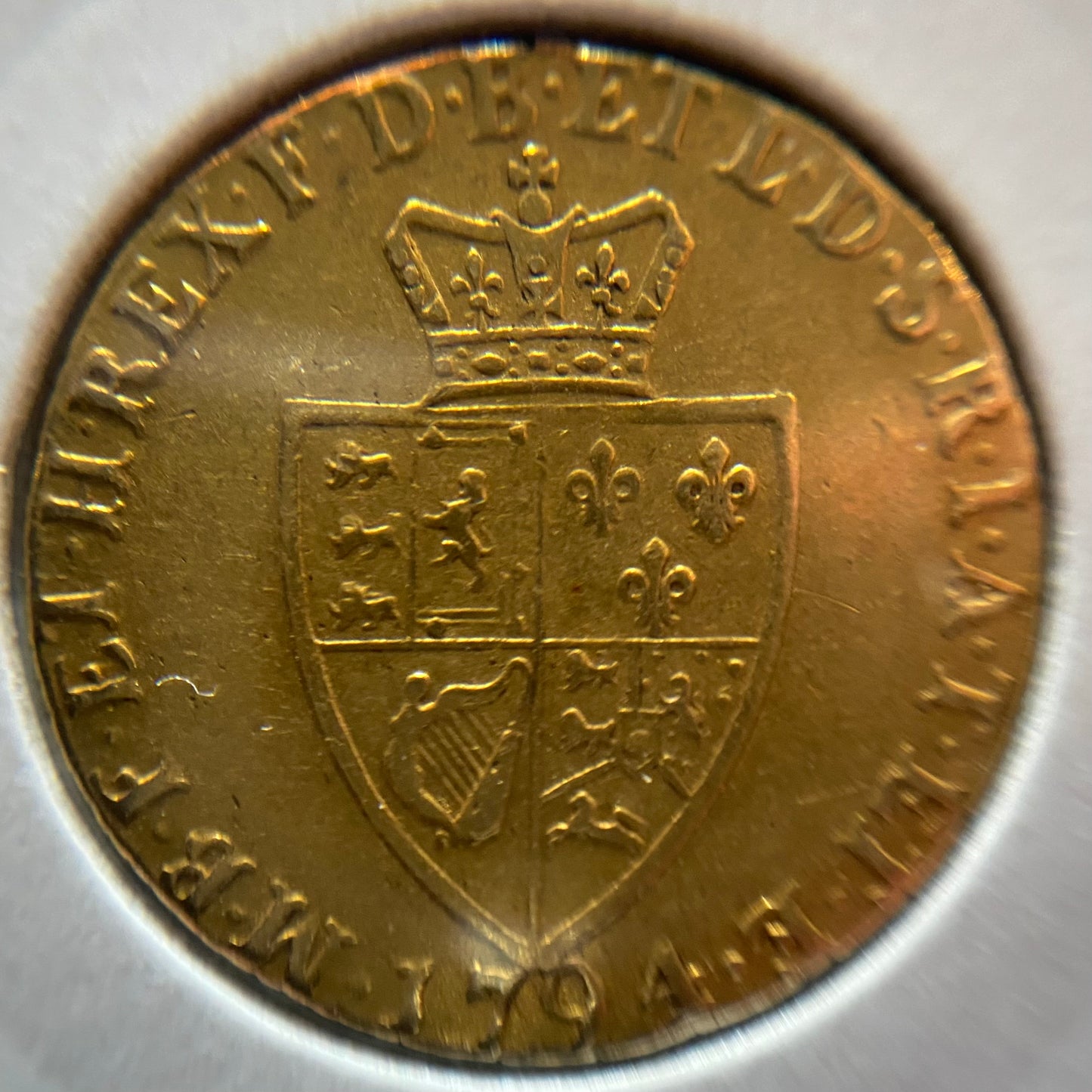 George III Gold Spade Guinea D.1794