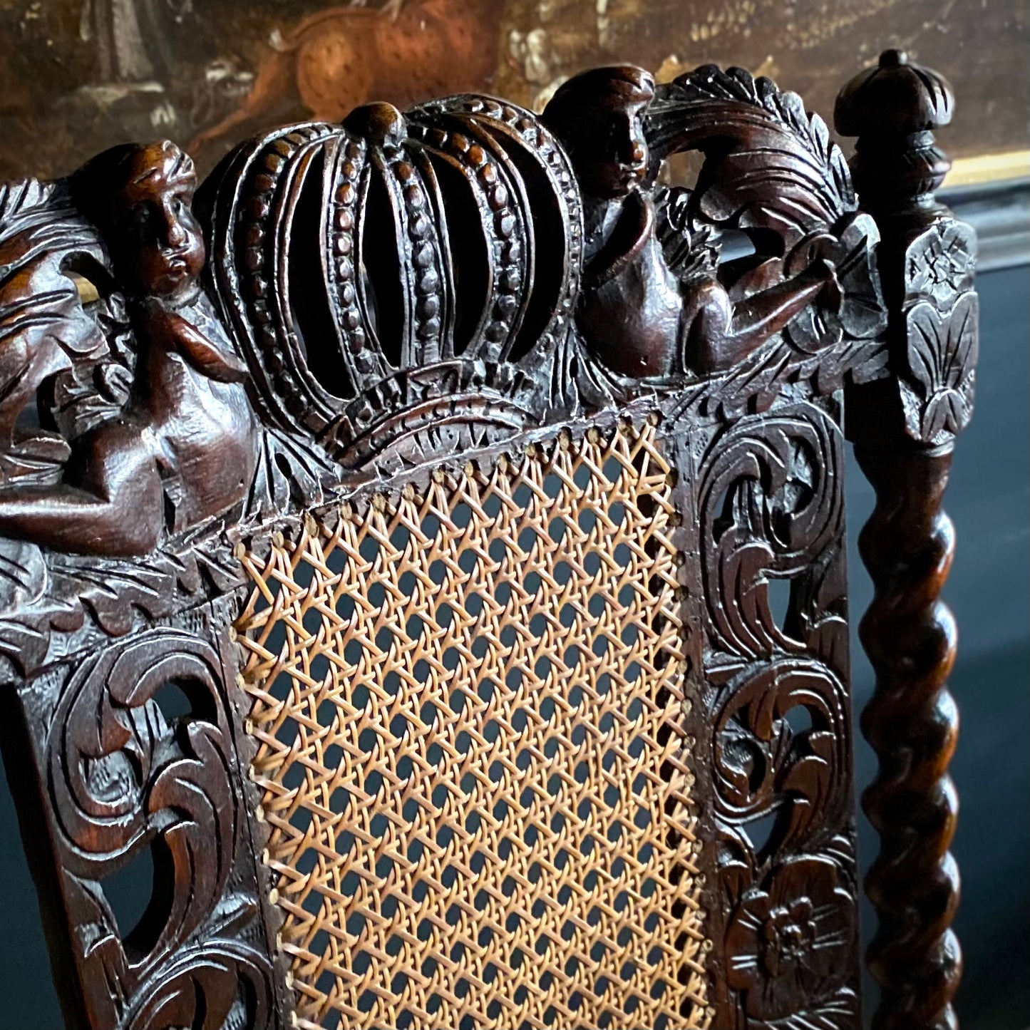 Carolean Oak & Walnut Hallway Chair C.1680