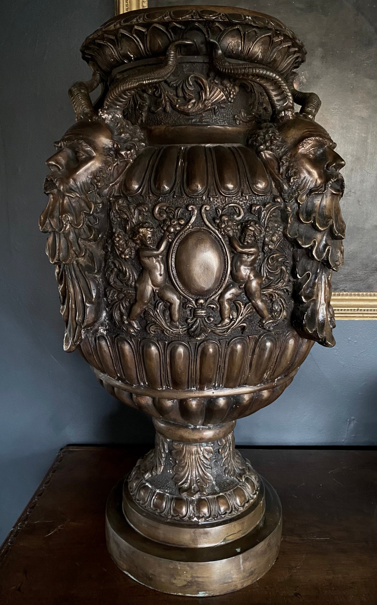 Bronze 'Bacchus' Cast Urn