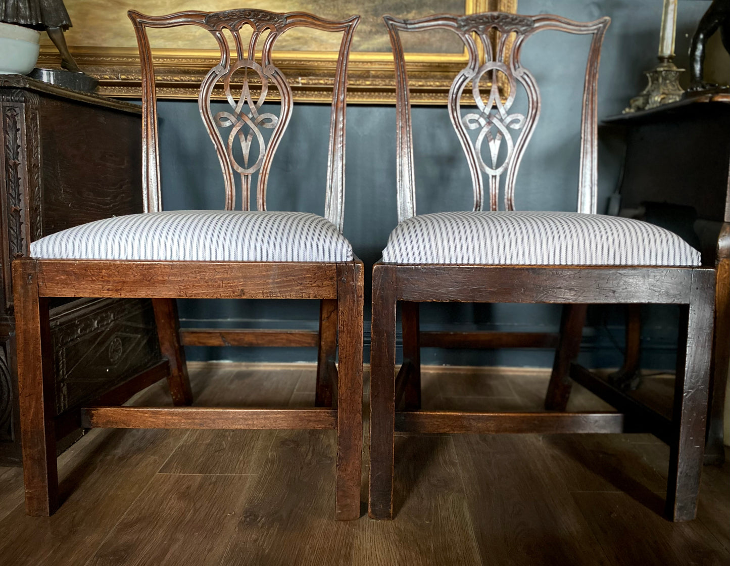 Carved Chippendale Style Chairs (pair)