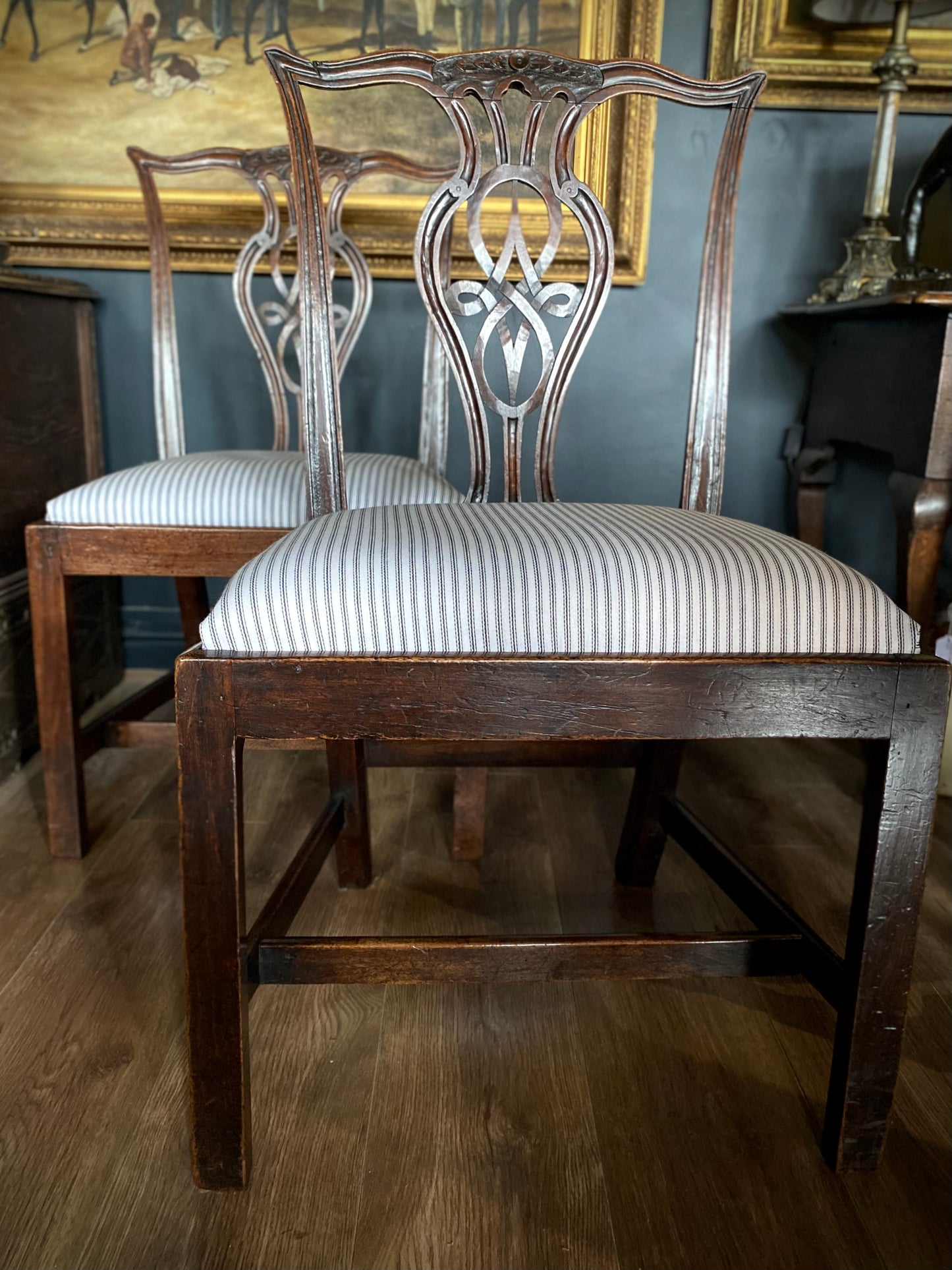 Carved Chippendale Style Chairs (pair)