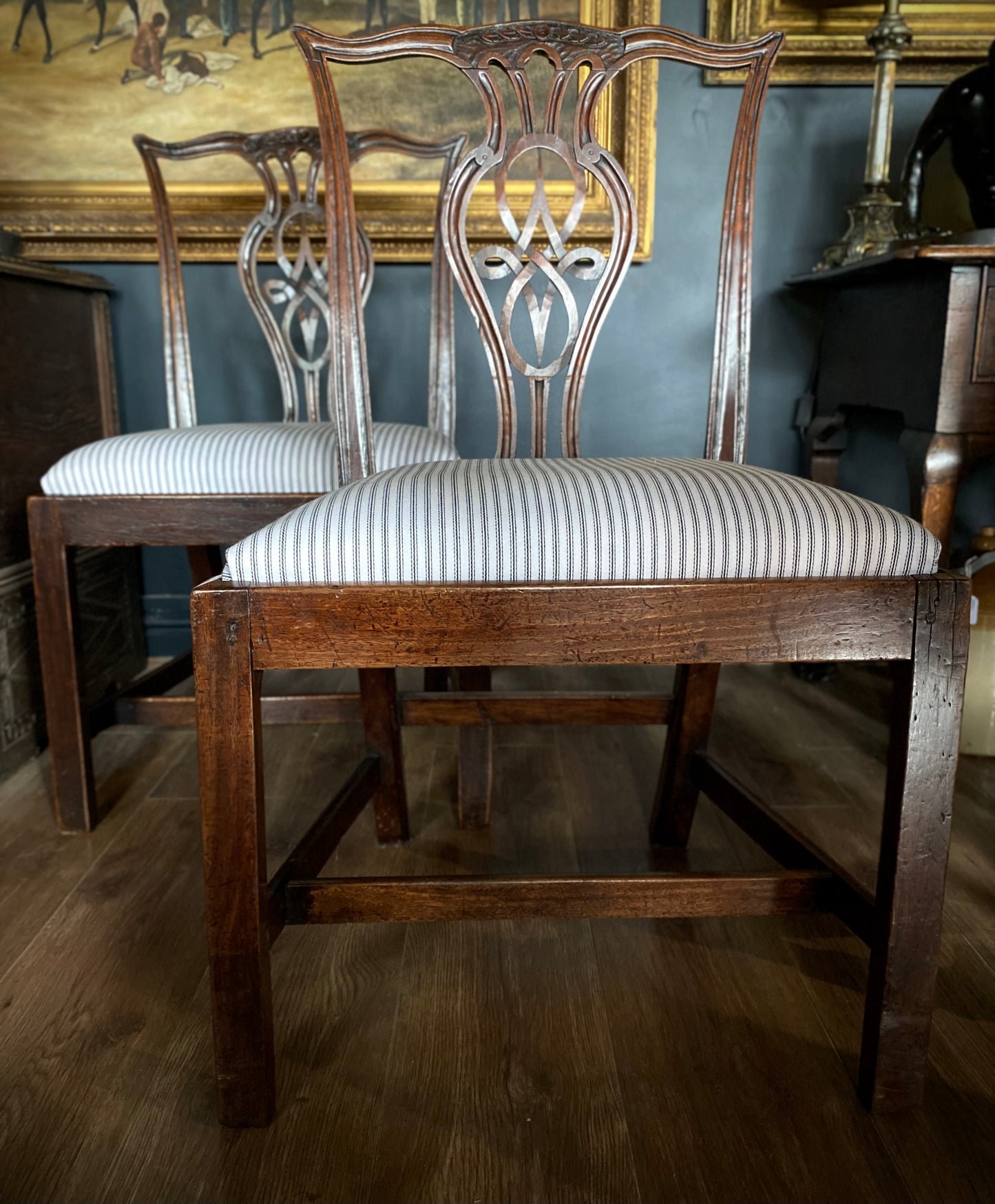 Carved Chippendale Style Chairs (pair)