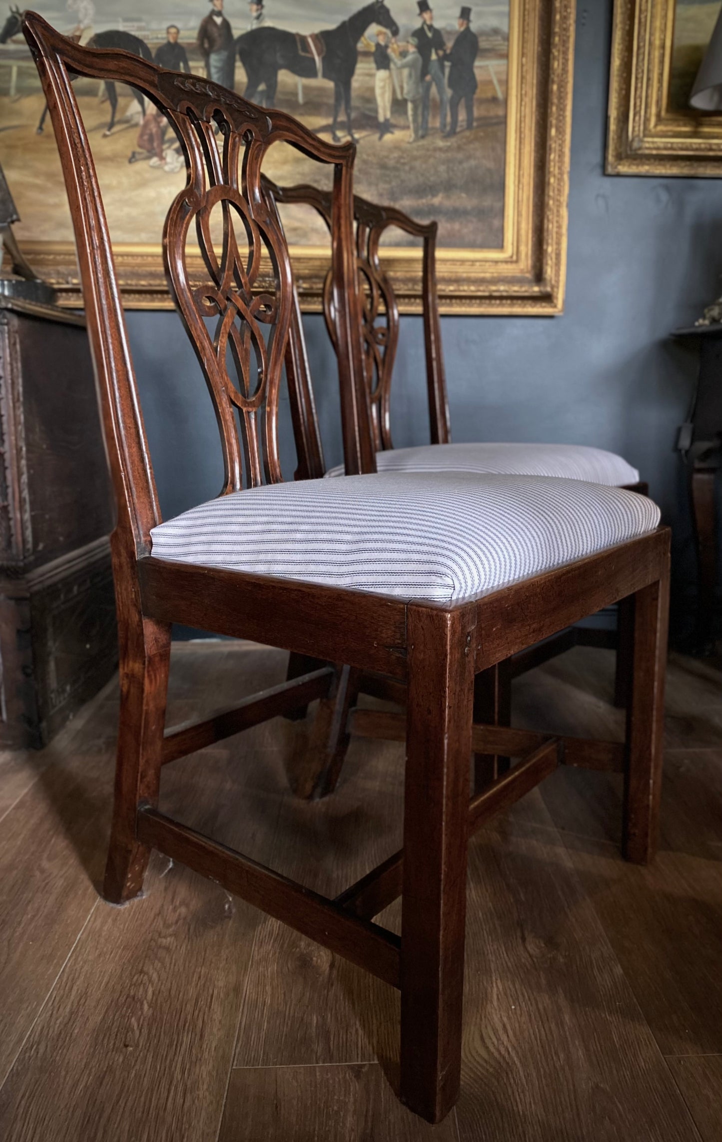 Carved Chippendale Style Chairs (pair)