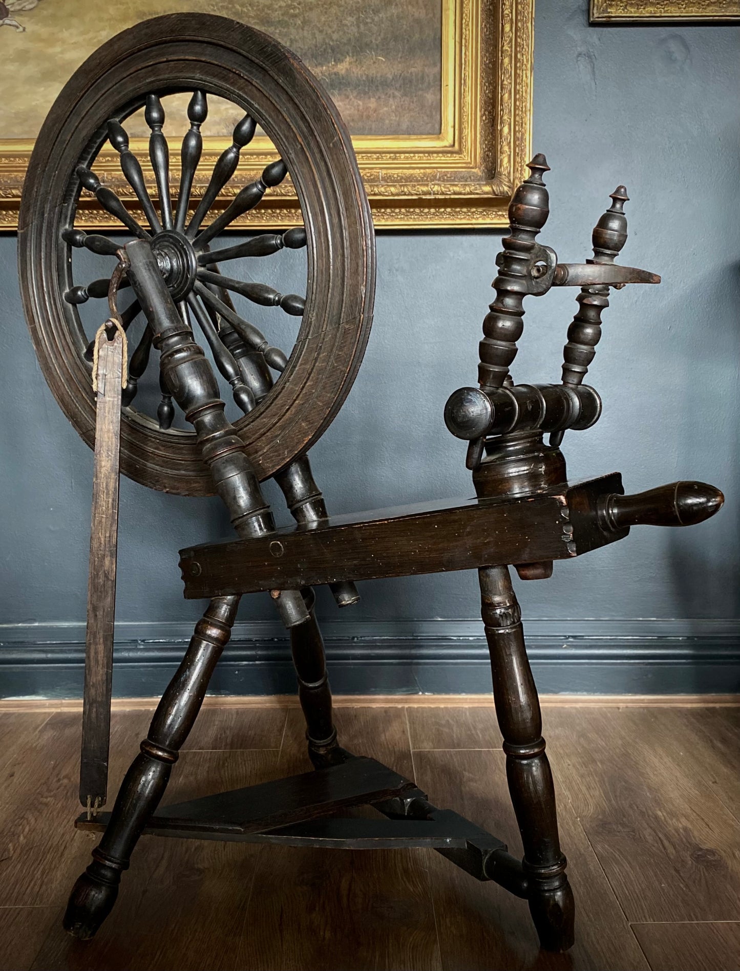 English Oak Spinning Wheel