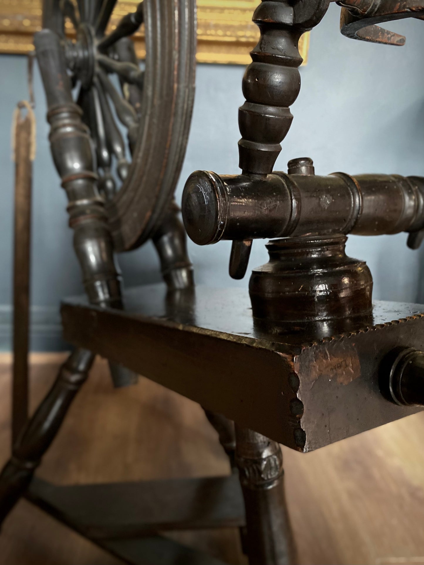 English Oak Spinning Wheel