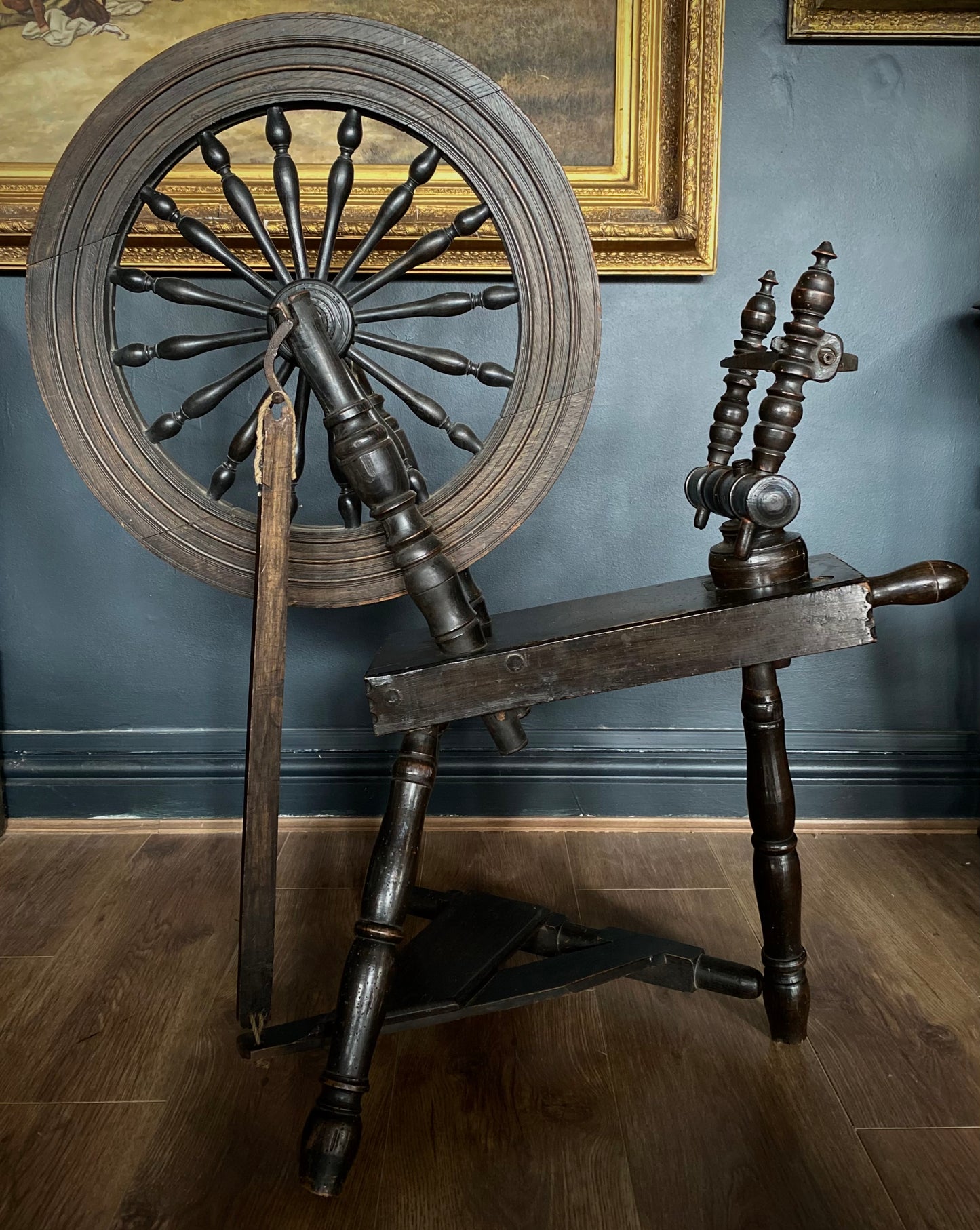 English Oak Spinning Wheel