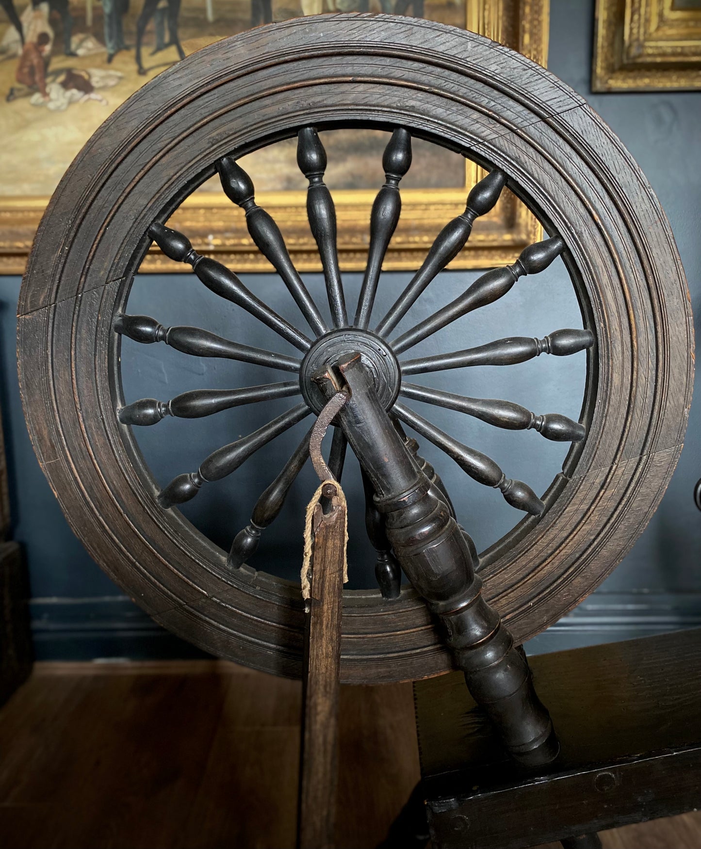 English Oak Spinning Wheel