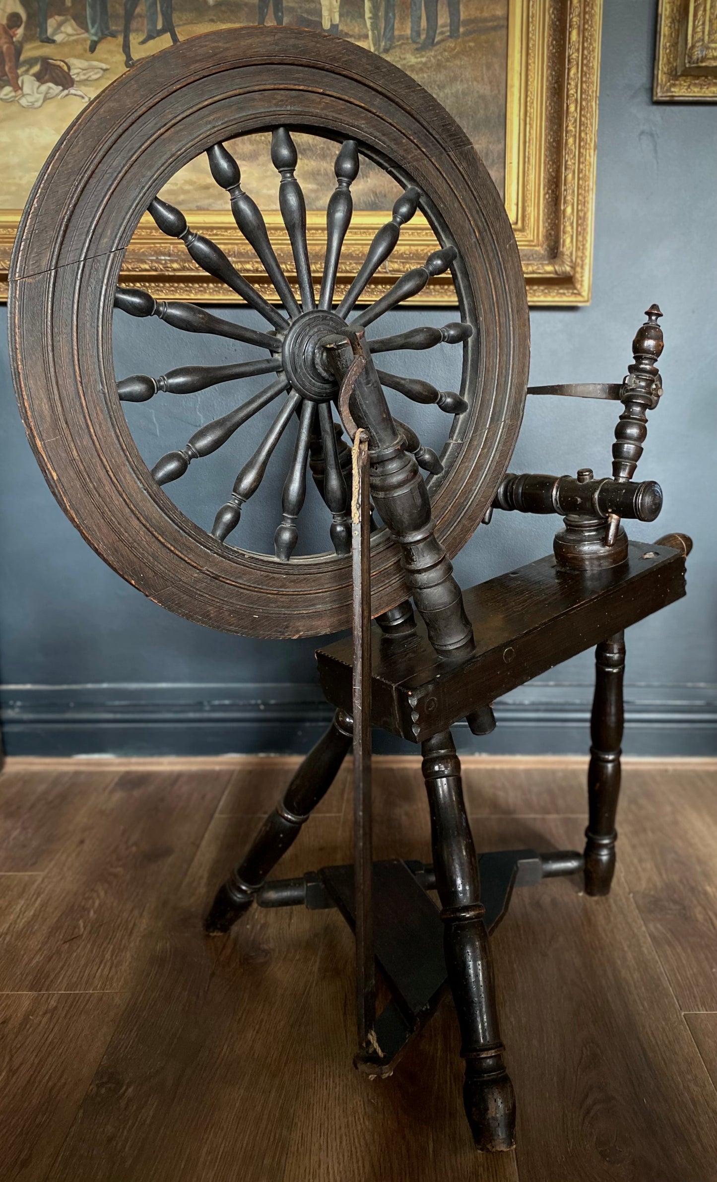 English Oak Spinning Wheel