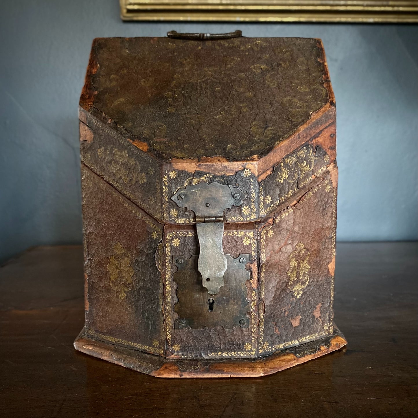 Georgian Leather Upholstered Box