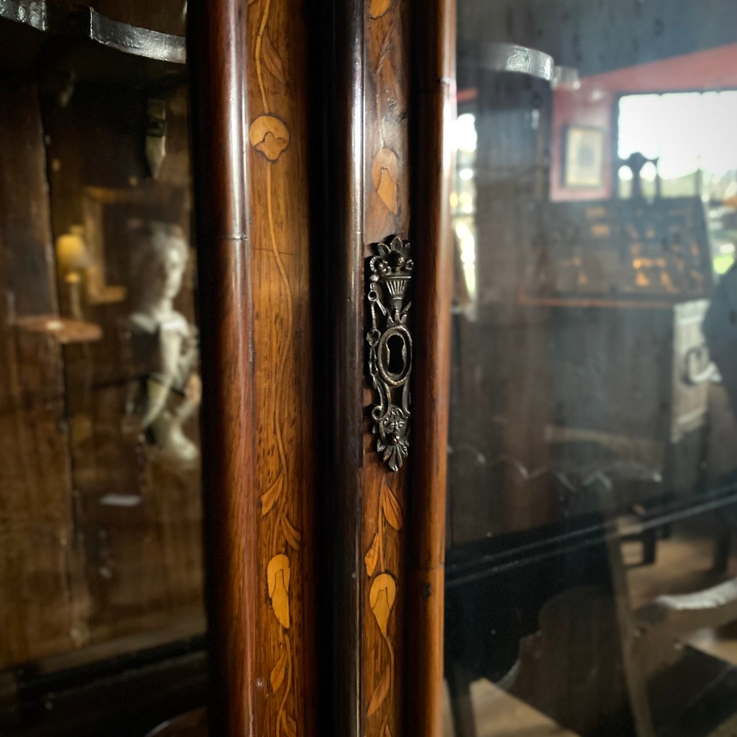 Dutch Marquetry Glazed Cabinet on Stand C.1780-1800