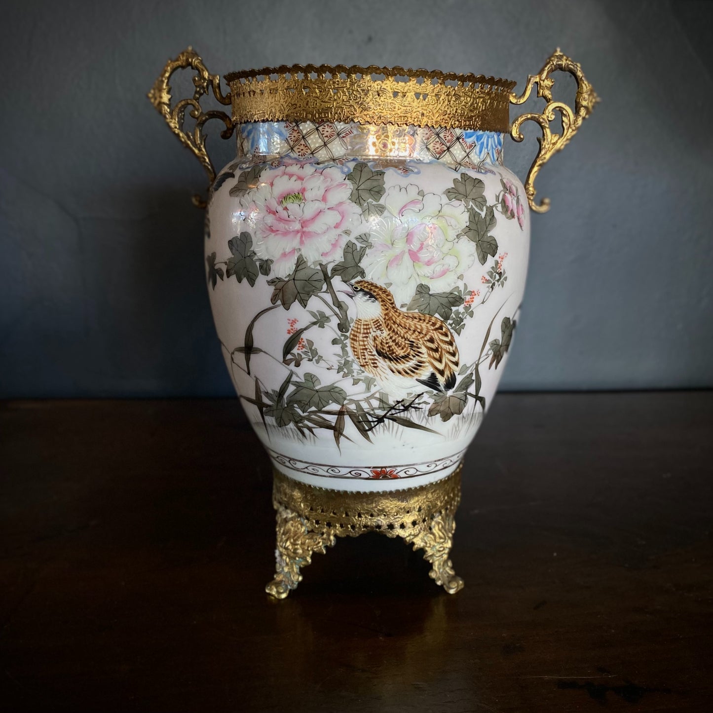 Japanese Gilt Metal Mounted Vase