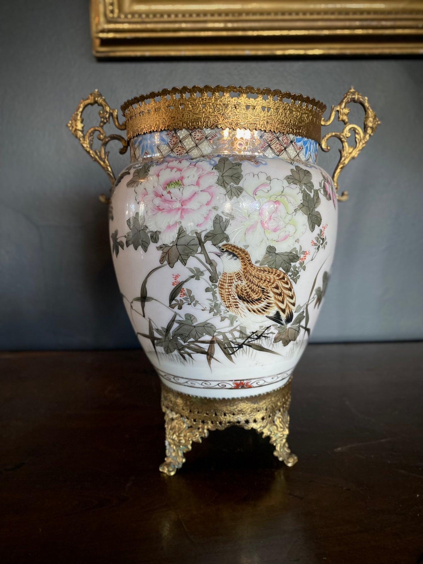 Japanese Gilt Metal Mounted Vase