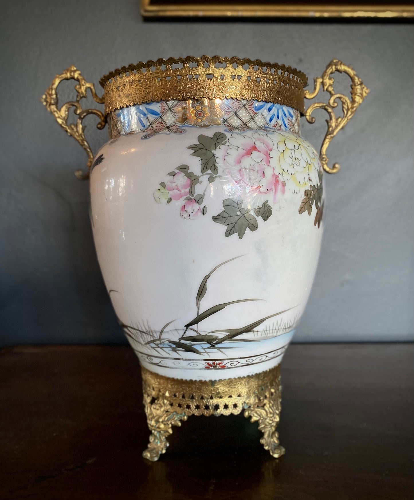 Japanese Gilt Metal Mounted Vase