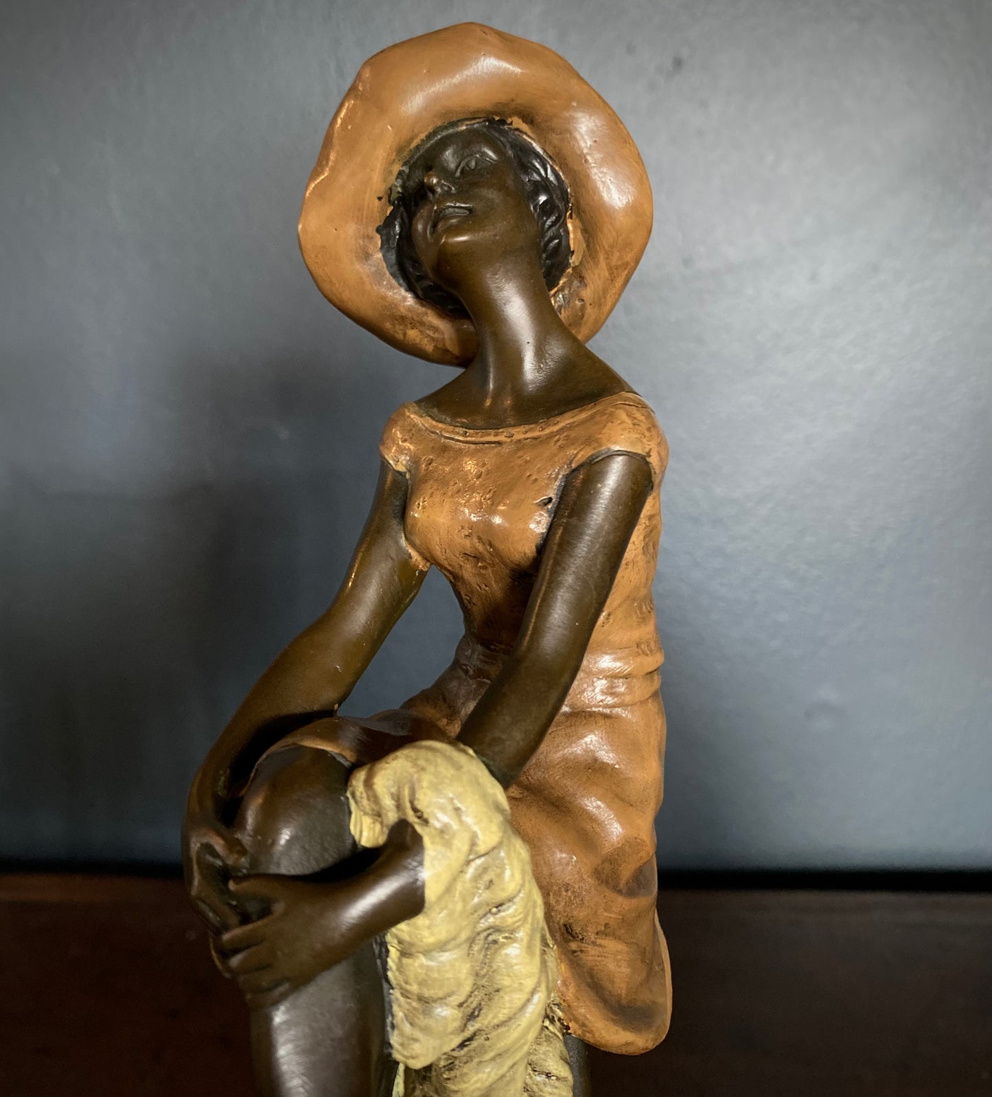 Pair of Bronze Seated Ladies