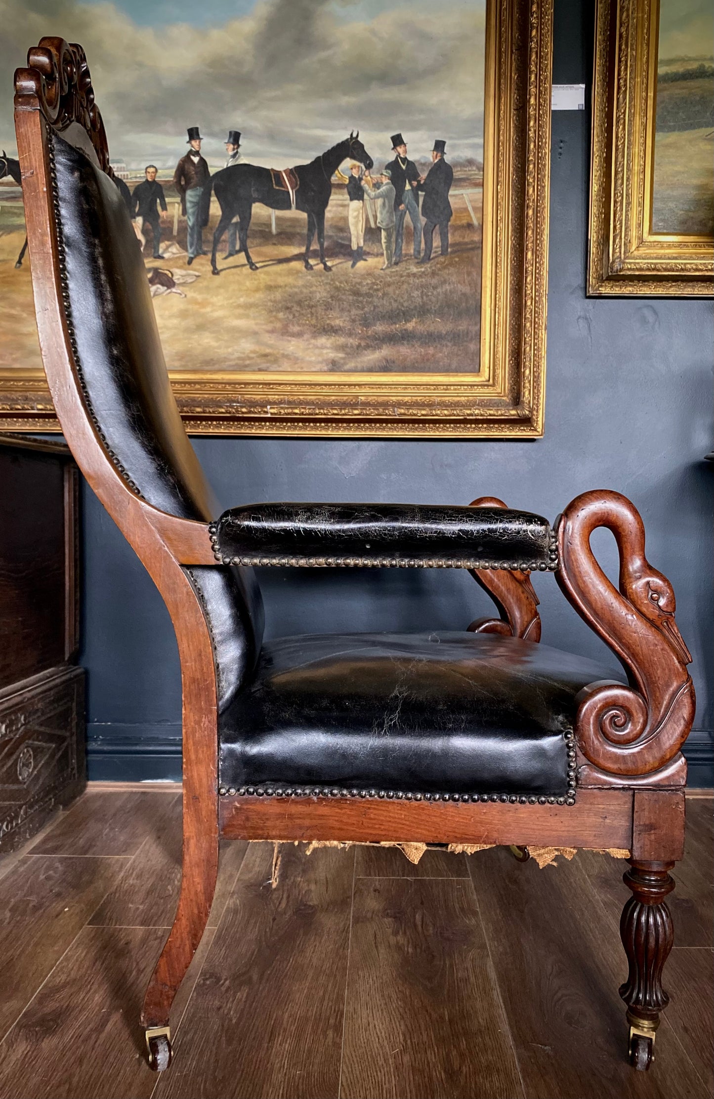 William IV Mahogany Leather Chairs