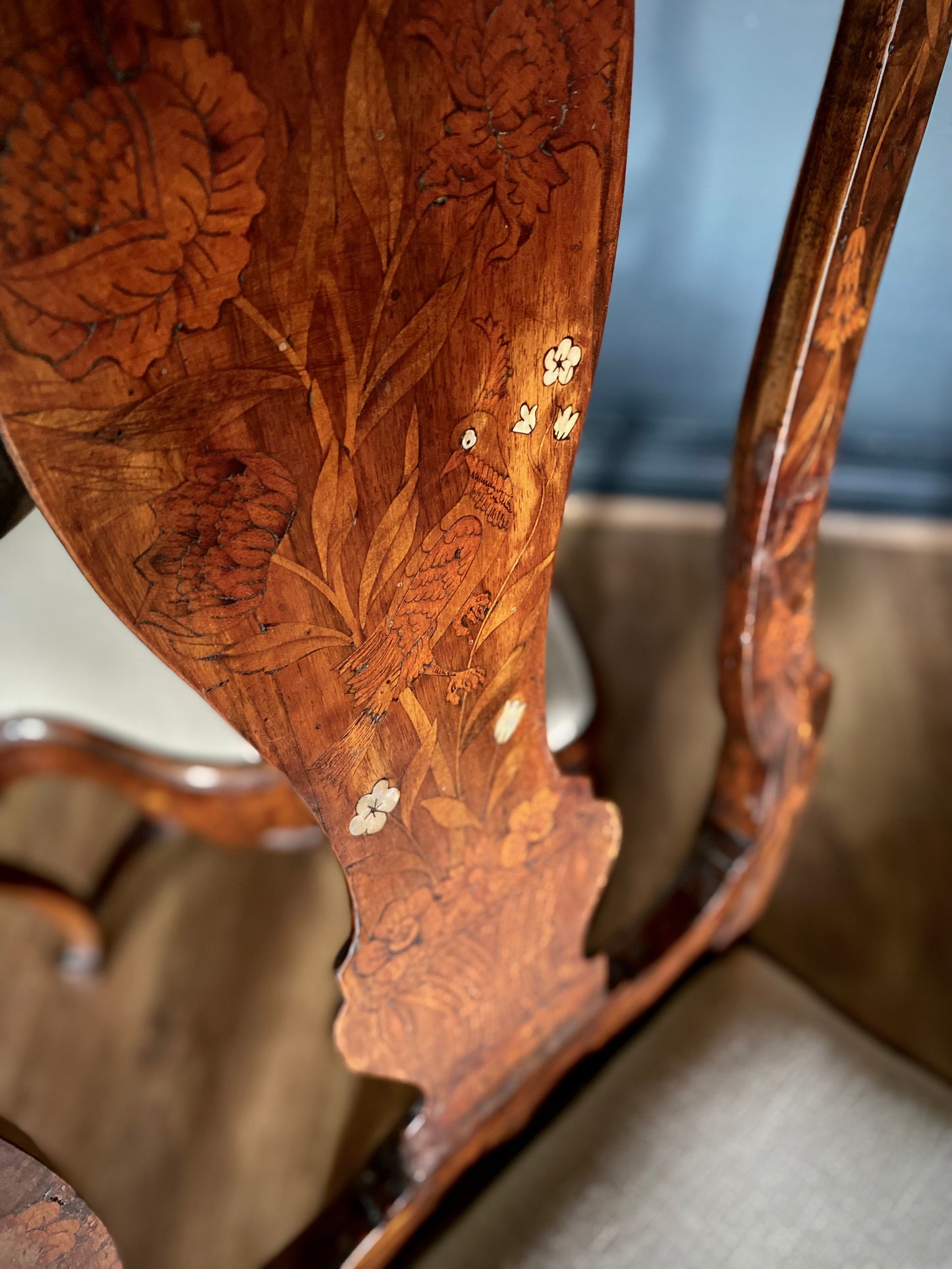 Pair of Dutch Marquetry Chairs