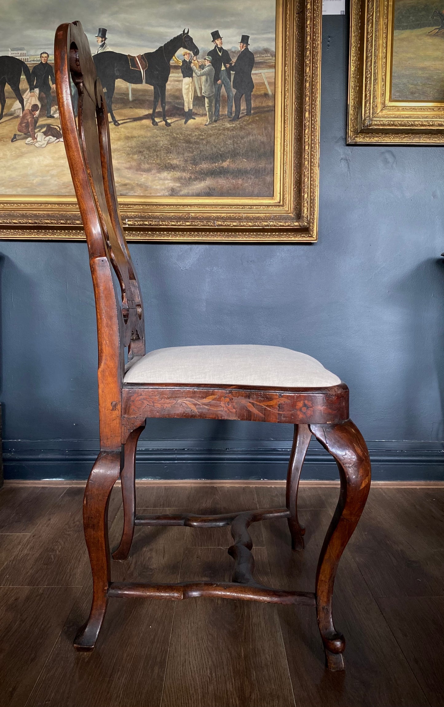 Pair of Dutch Marquetry Chairs