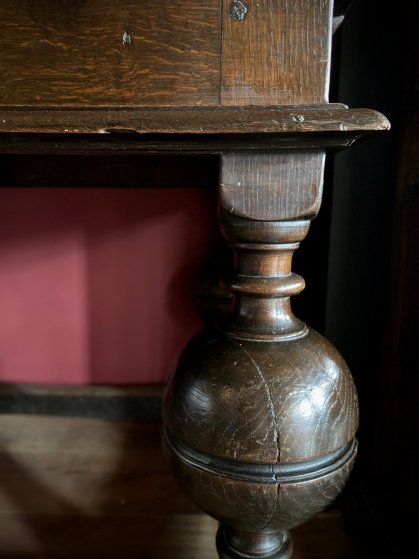 English Oak Drawer Leaf Dining Table