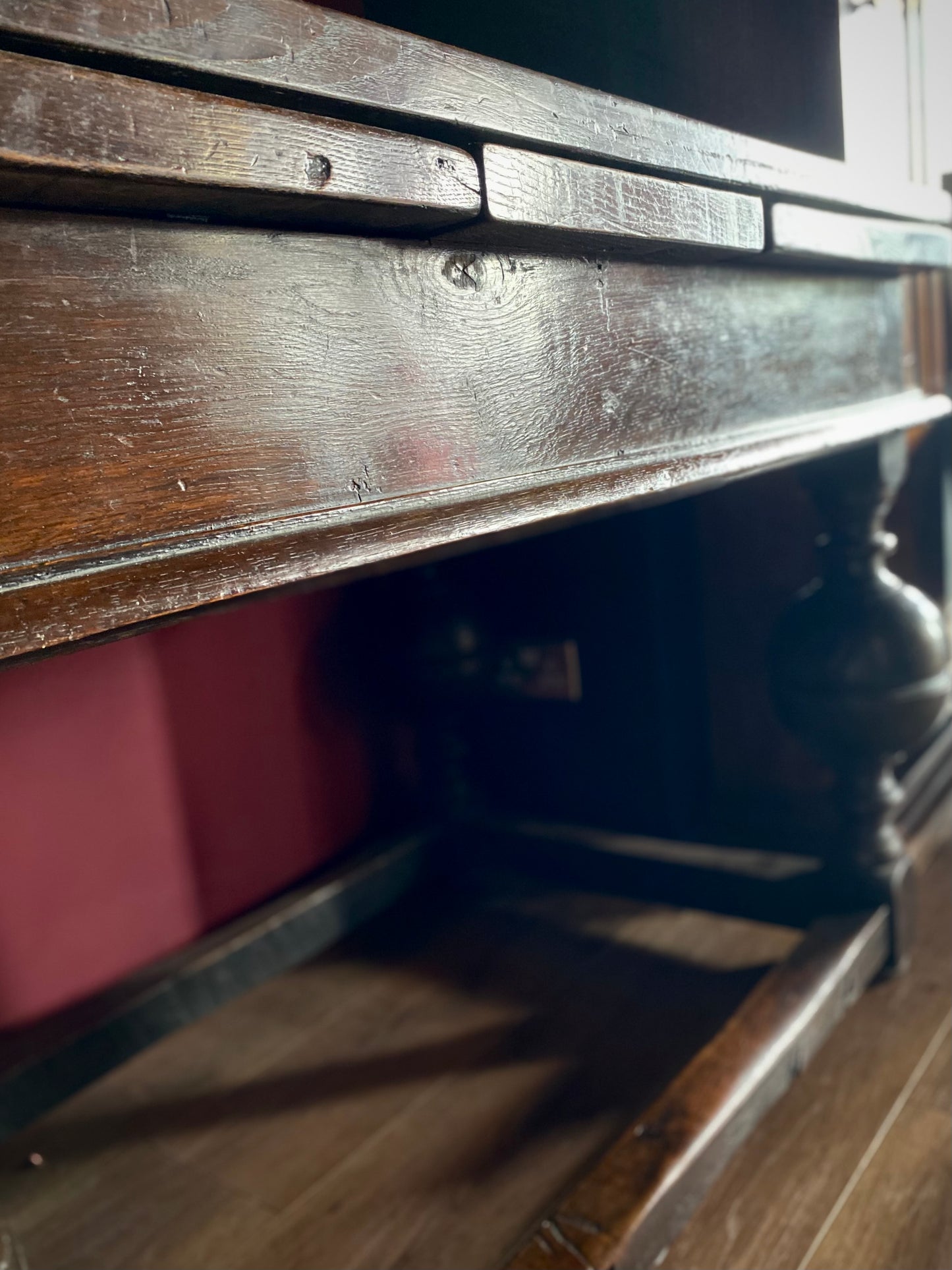 English Oak Drawer Leaf Dining Table