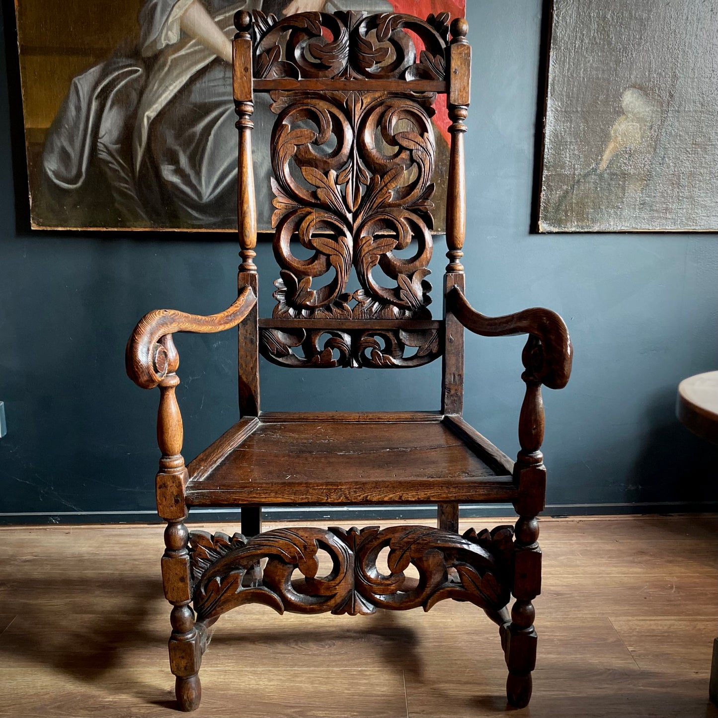 Carved Italian Carolean Chair