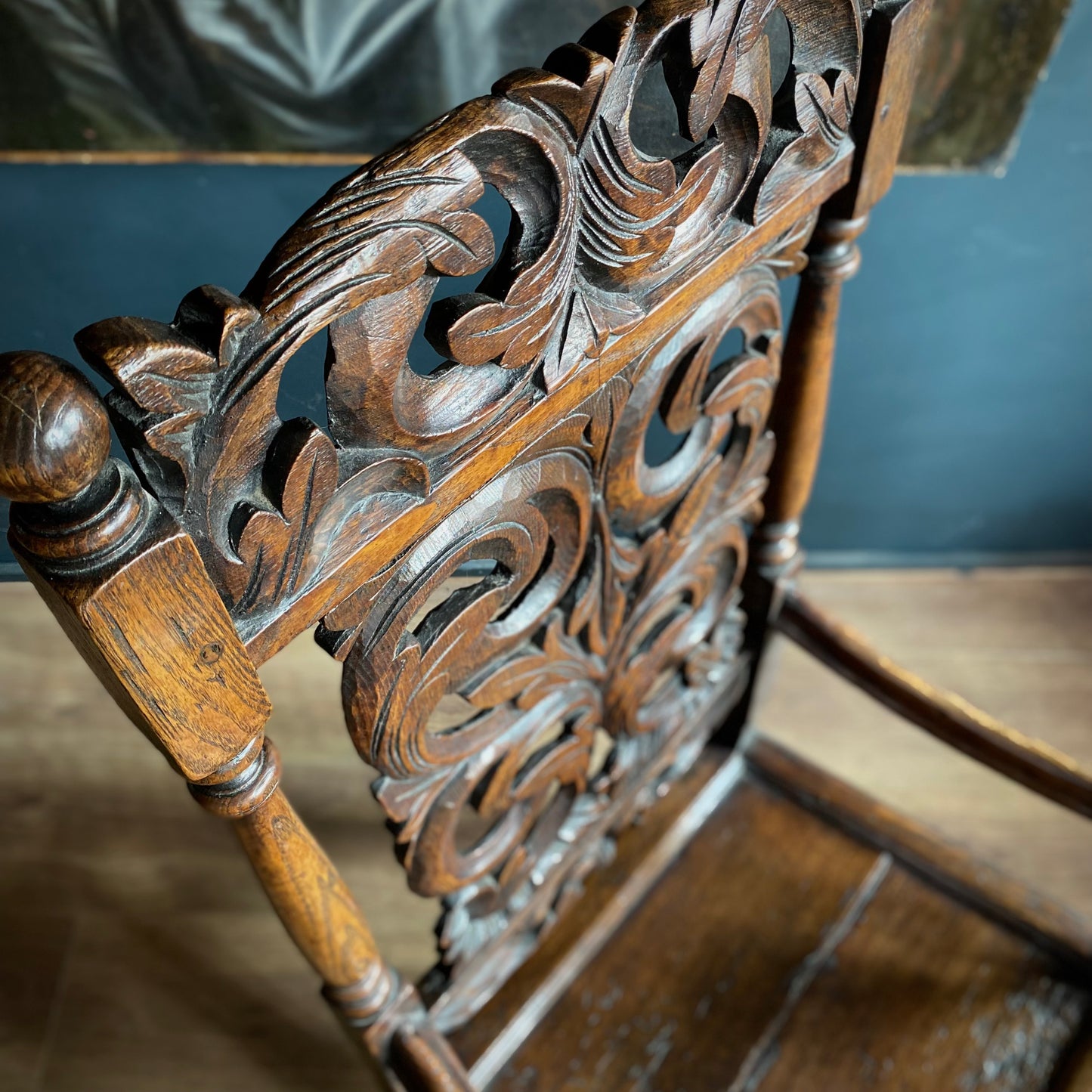 Carved Italian Carolean Chair