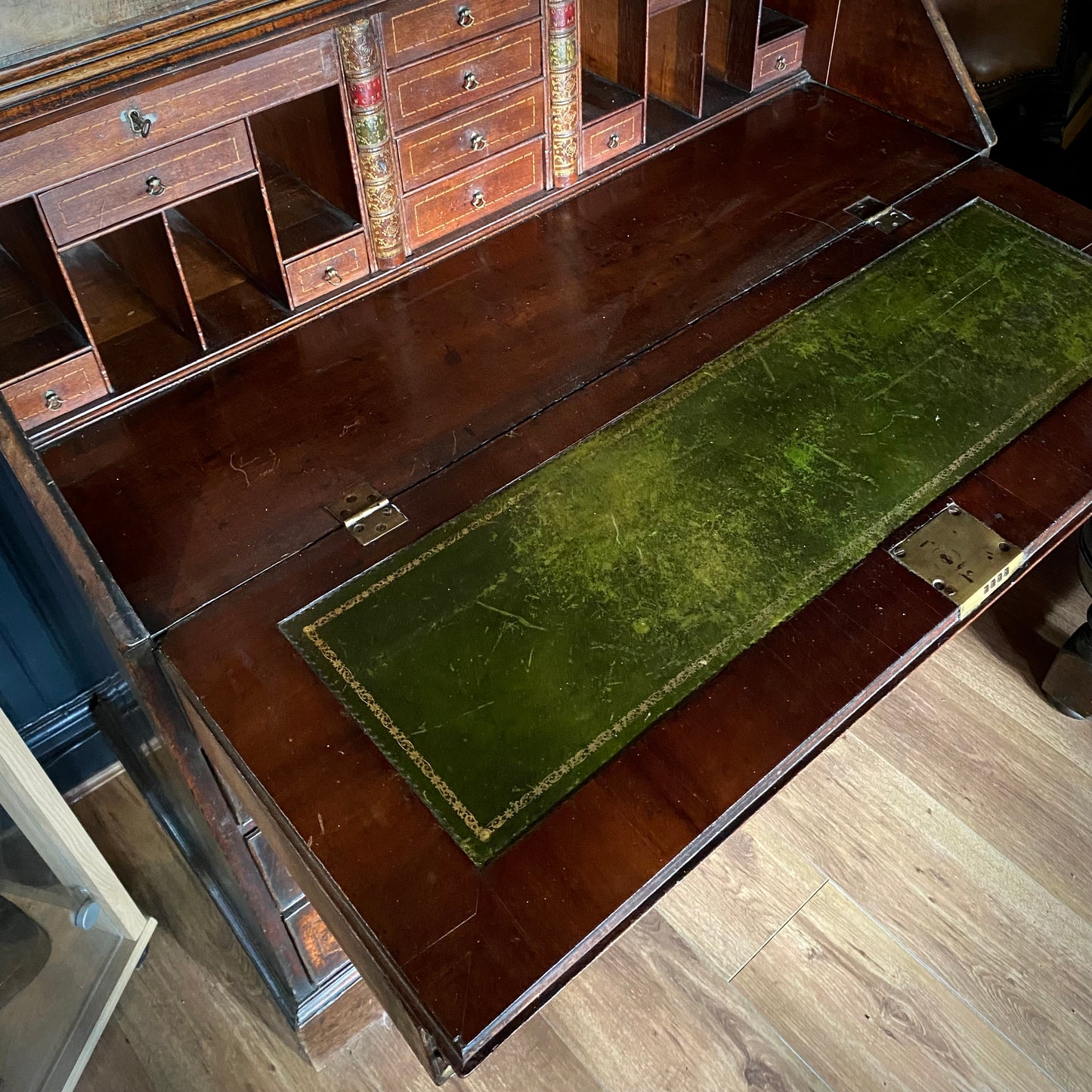 George III Mahogany Bureau Bookcase