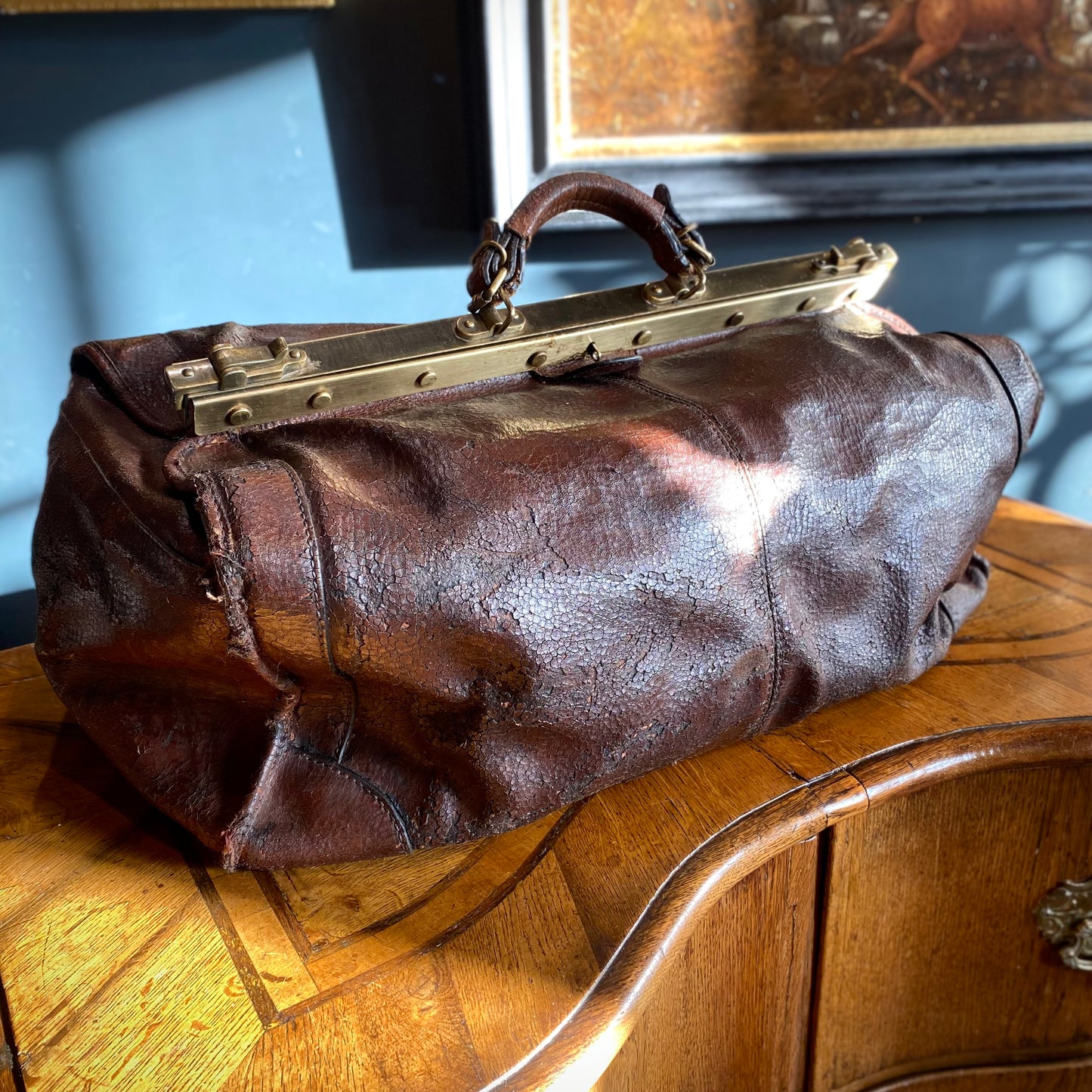Early 20th Century Leather Gladstone Bag C.1920